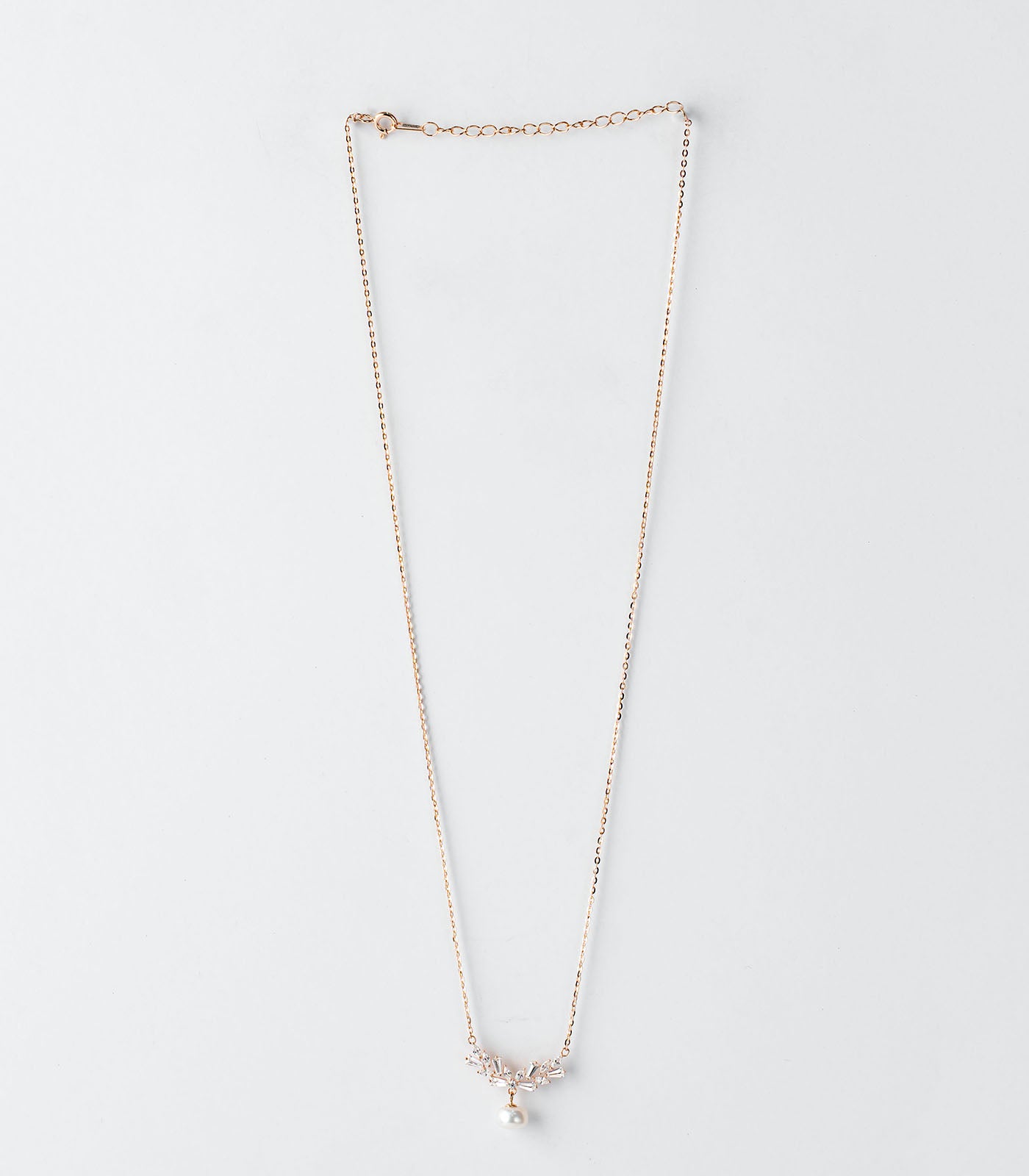 Dangling Bell And Pearl Gold Colour Necklace (Silver)