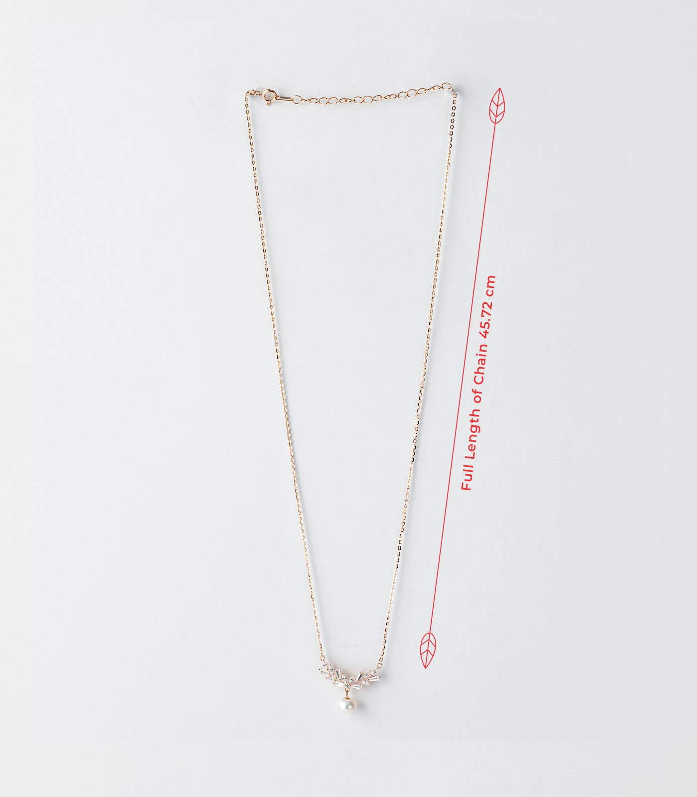 Dangling Bell And Pearl Gold Colour Necklace (Silver)