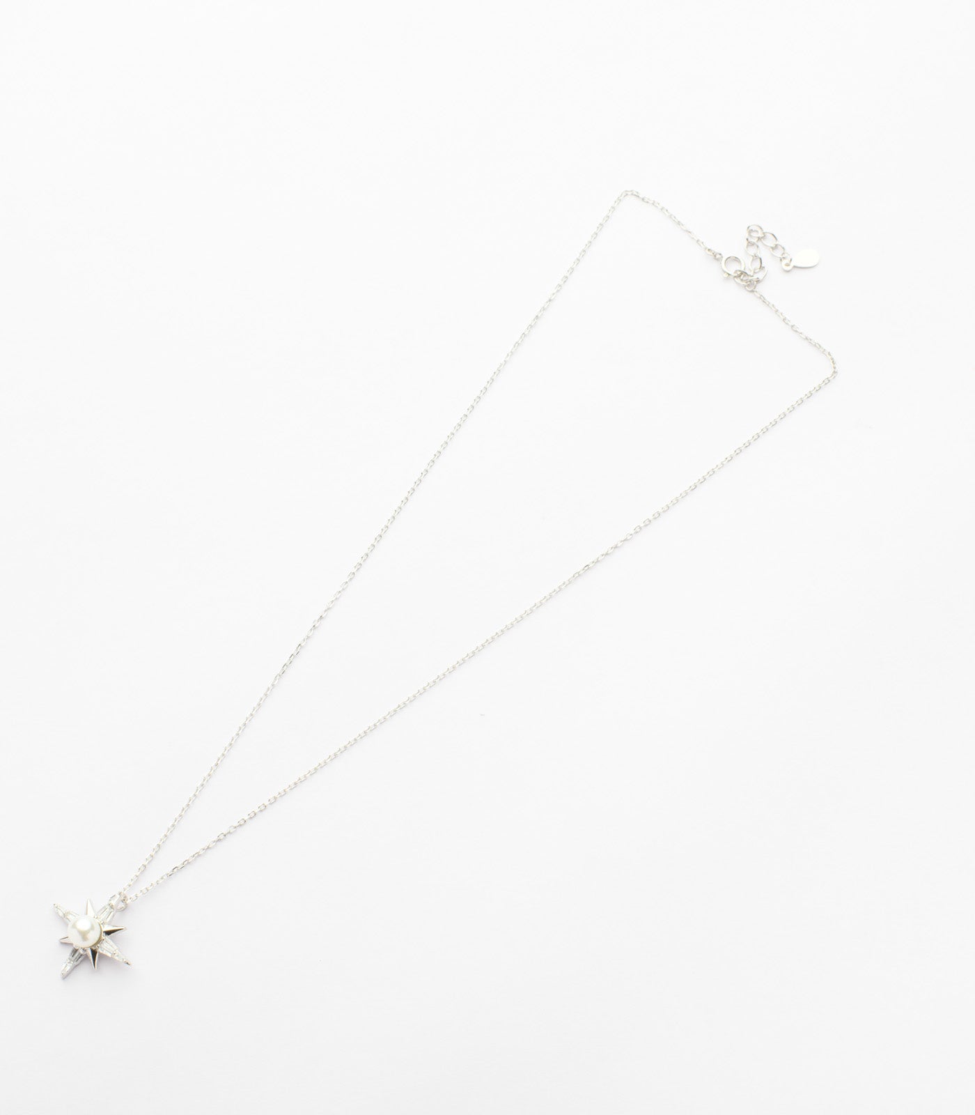 Elegant Star With Pearl Necklace (Silver)