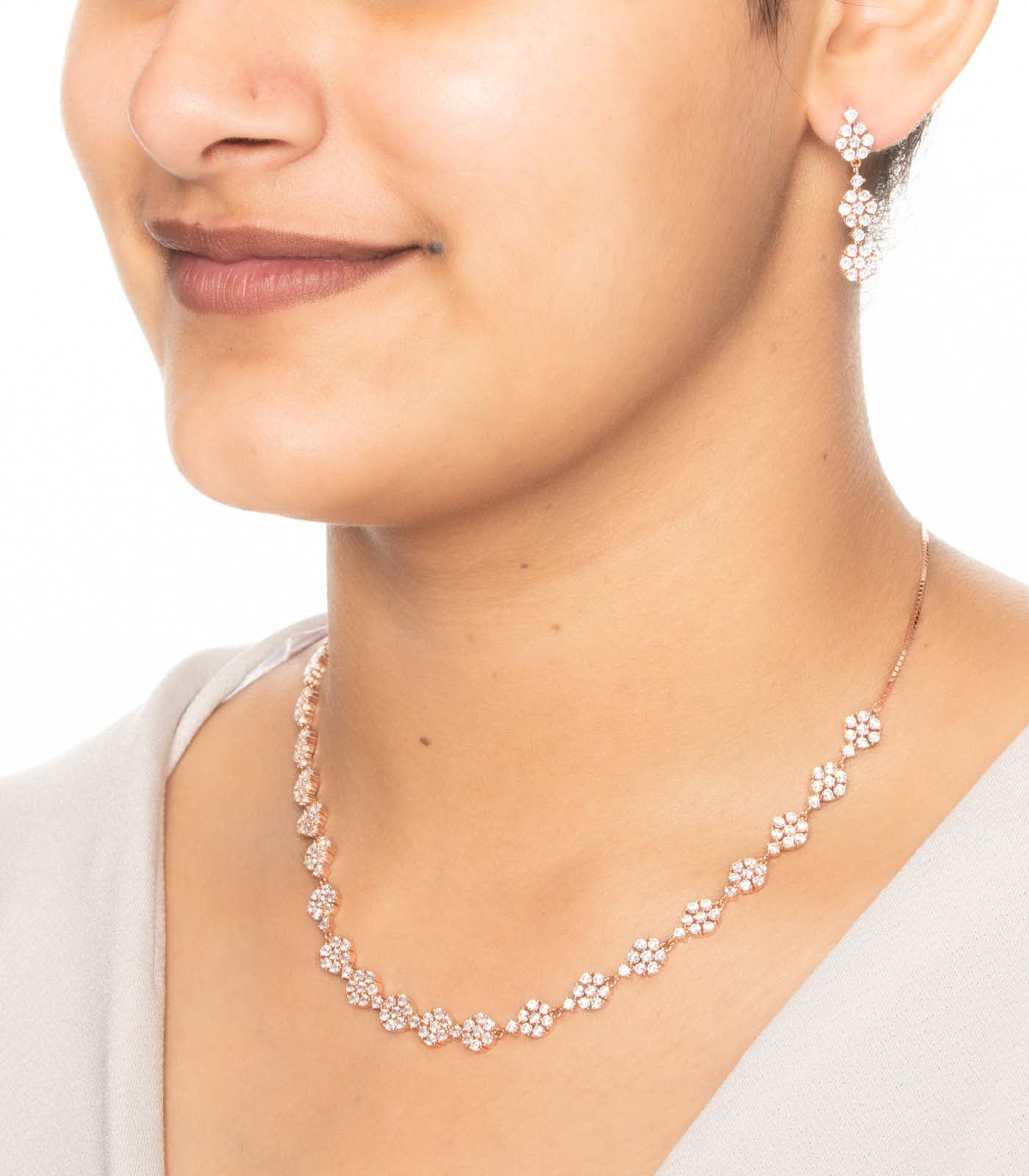 Kudi Shaped Necklace Set (Silver)