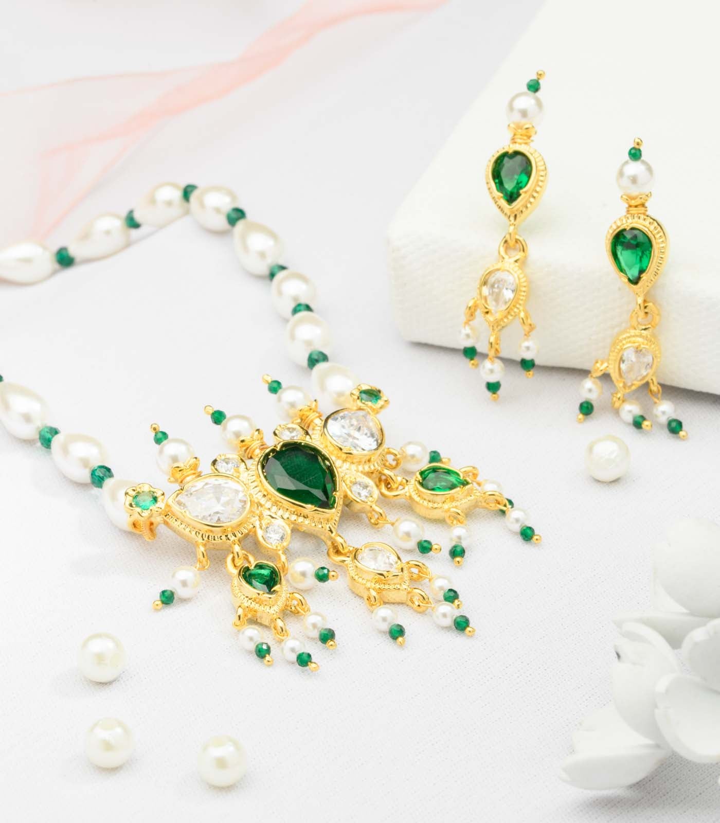 Silver Single Moti Mala Tanmani Set
