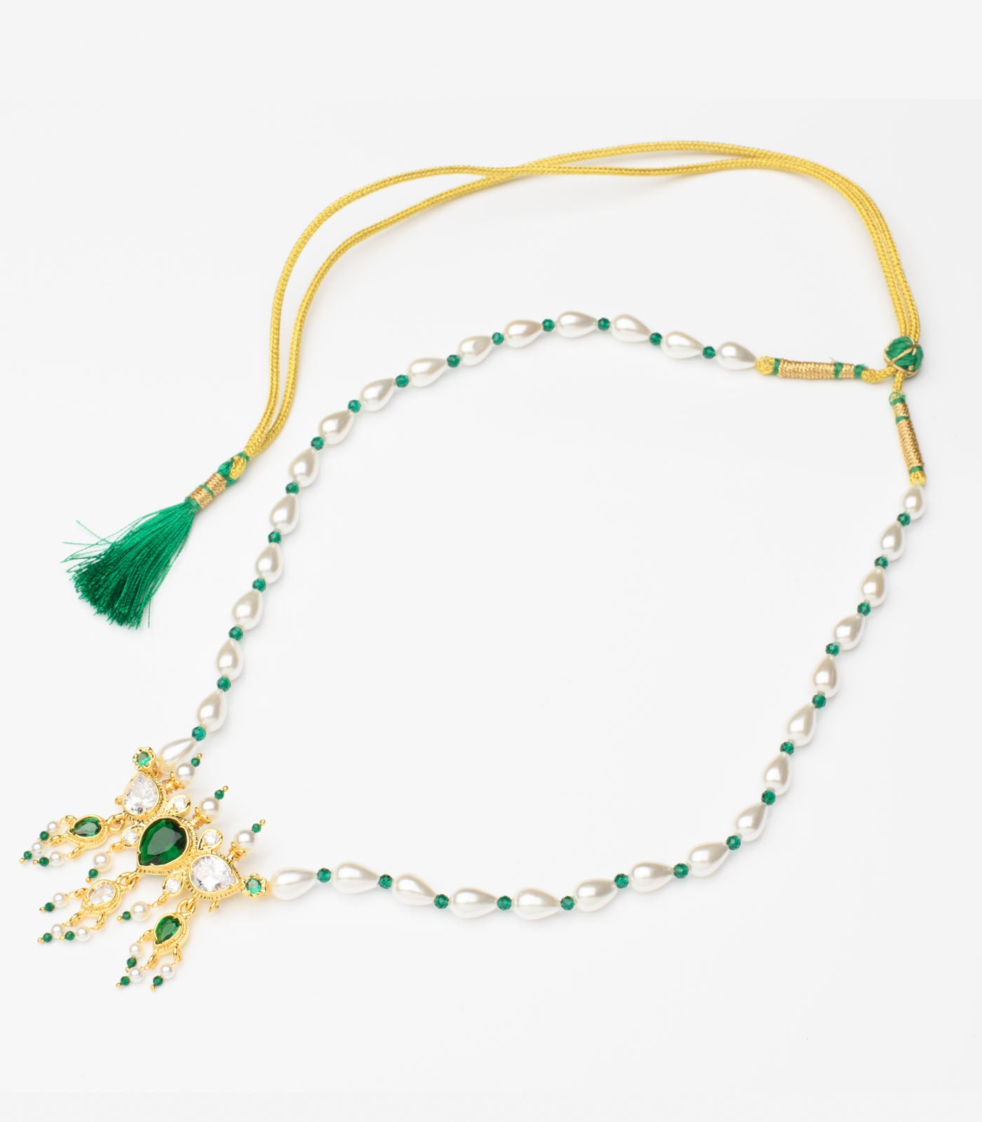 Silver Single Moti Mala Tanmani Set