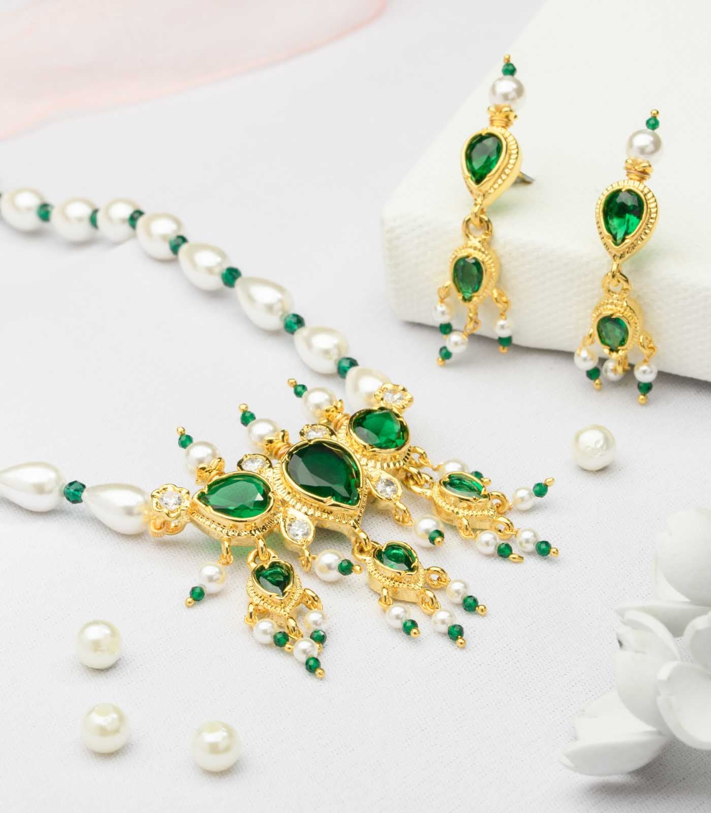 Silver Single Moti Mala Tanmani Set