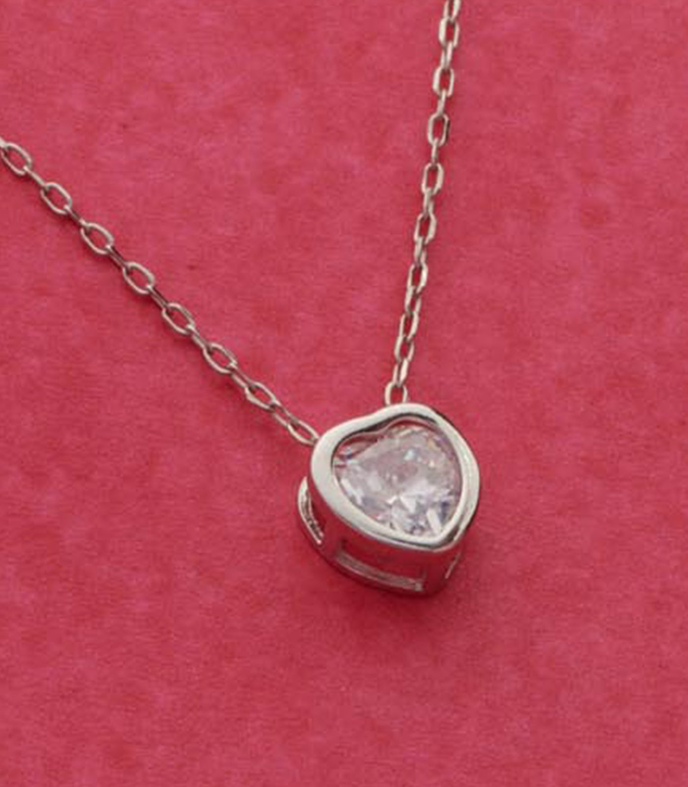 Shining Heart Necklace Set (Silver)