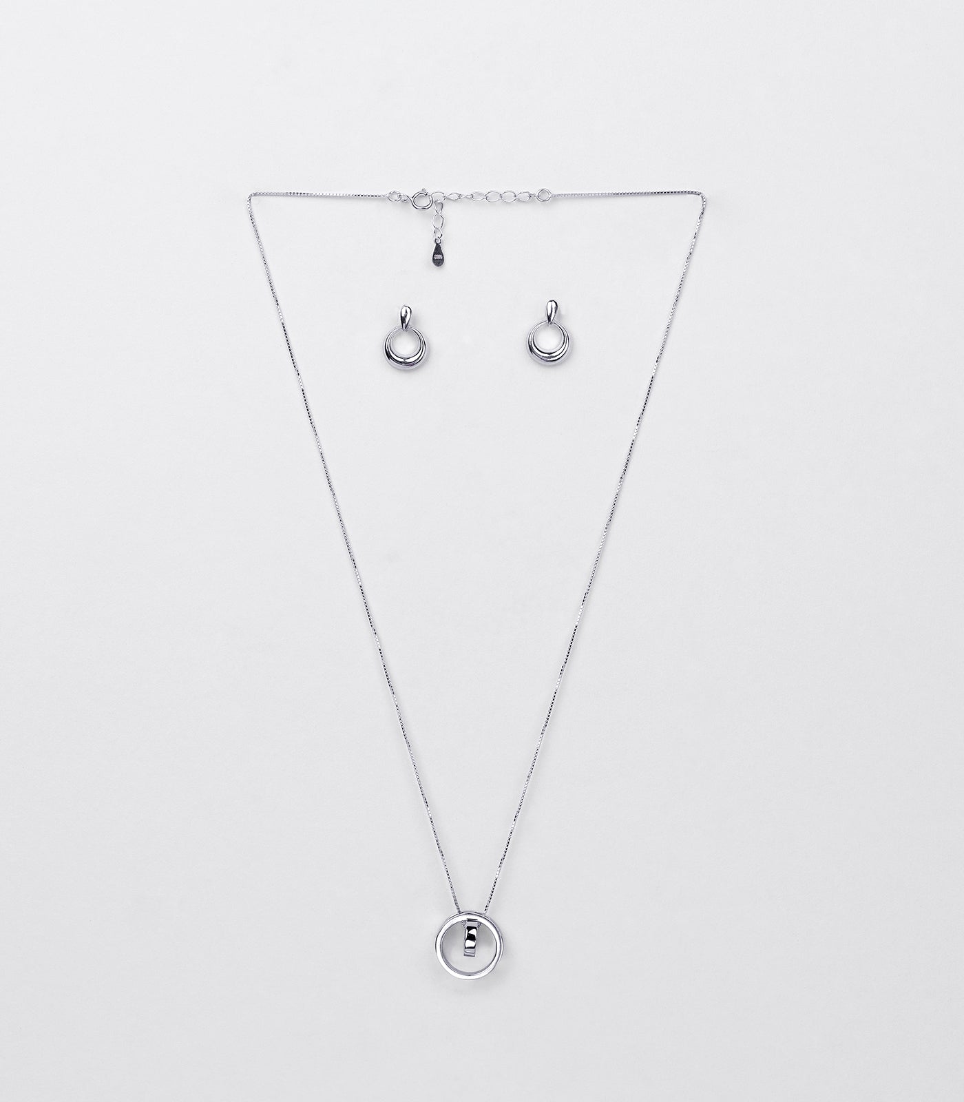 Linked Forever Necklace Set (Silver)
