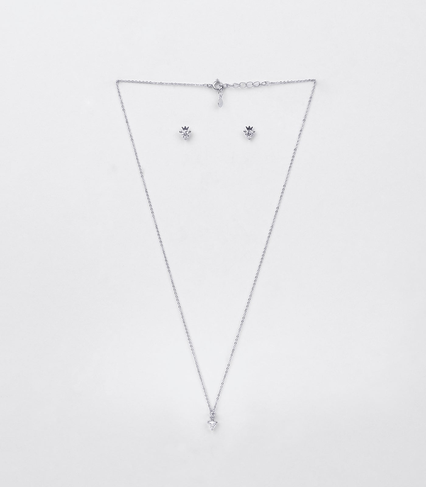 Crystal Core Necklace Set (Silver)