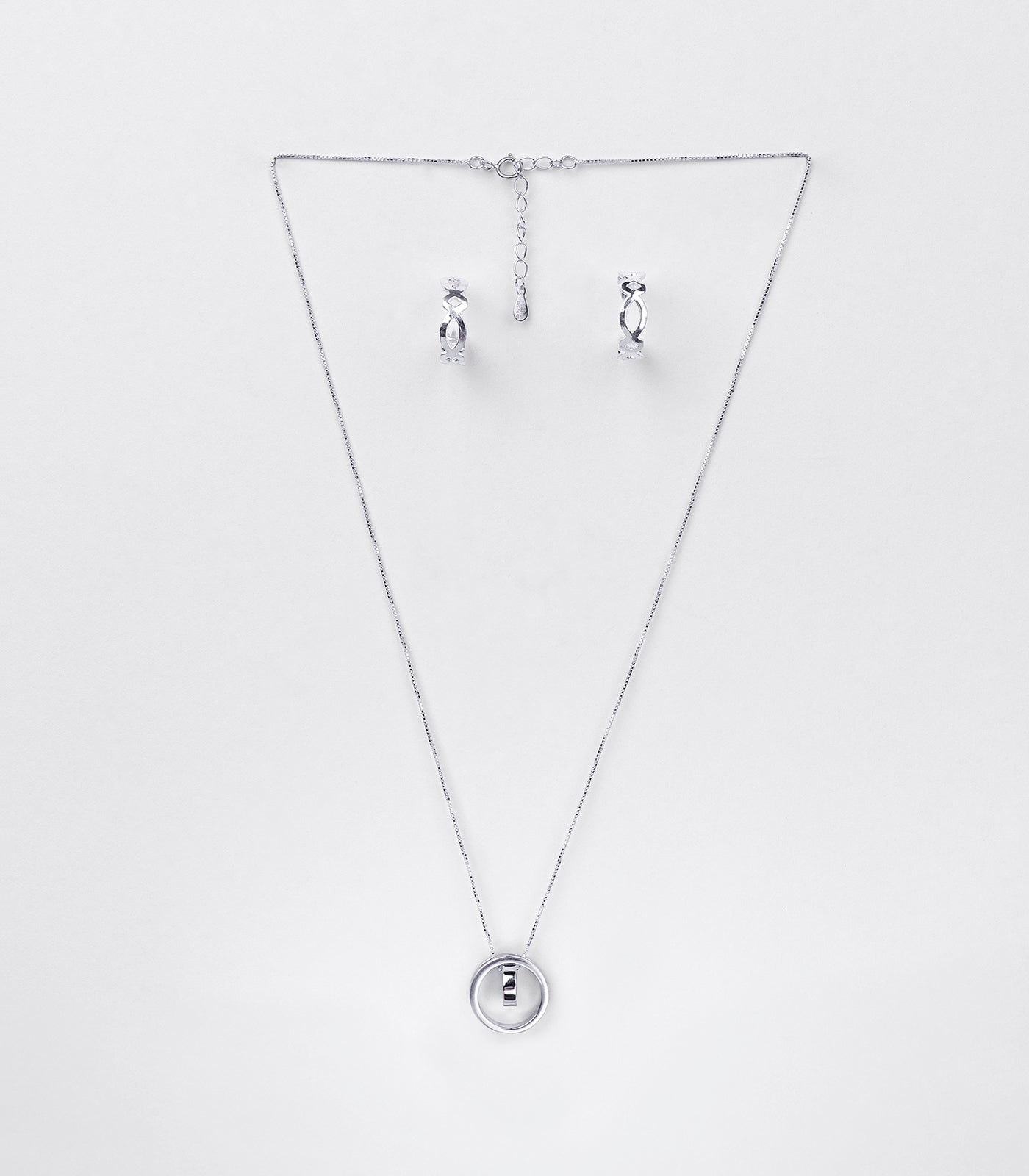 Eternal Loop Necklace Set (silver)