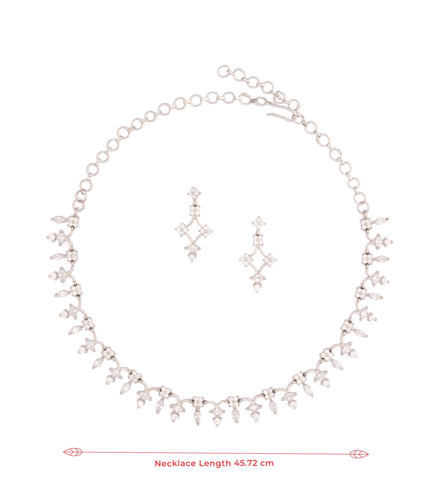 Budding Grace Necklace Set (Silver)