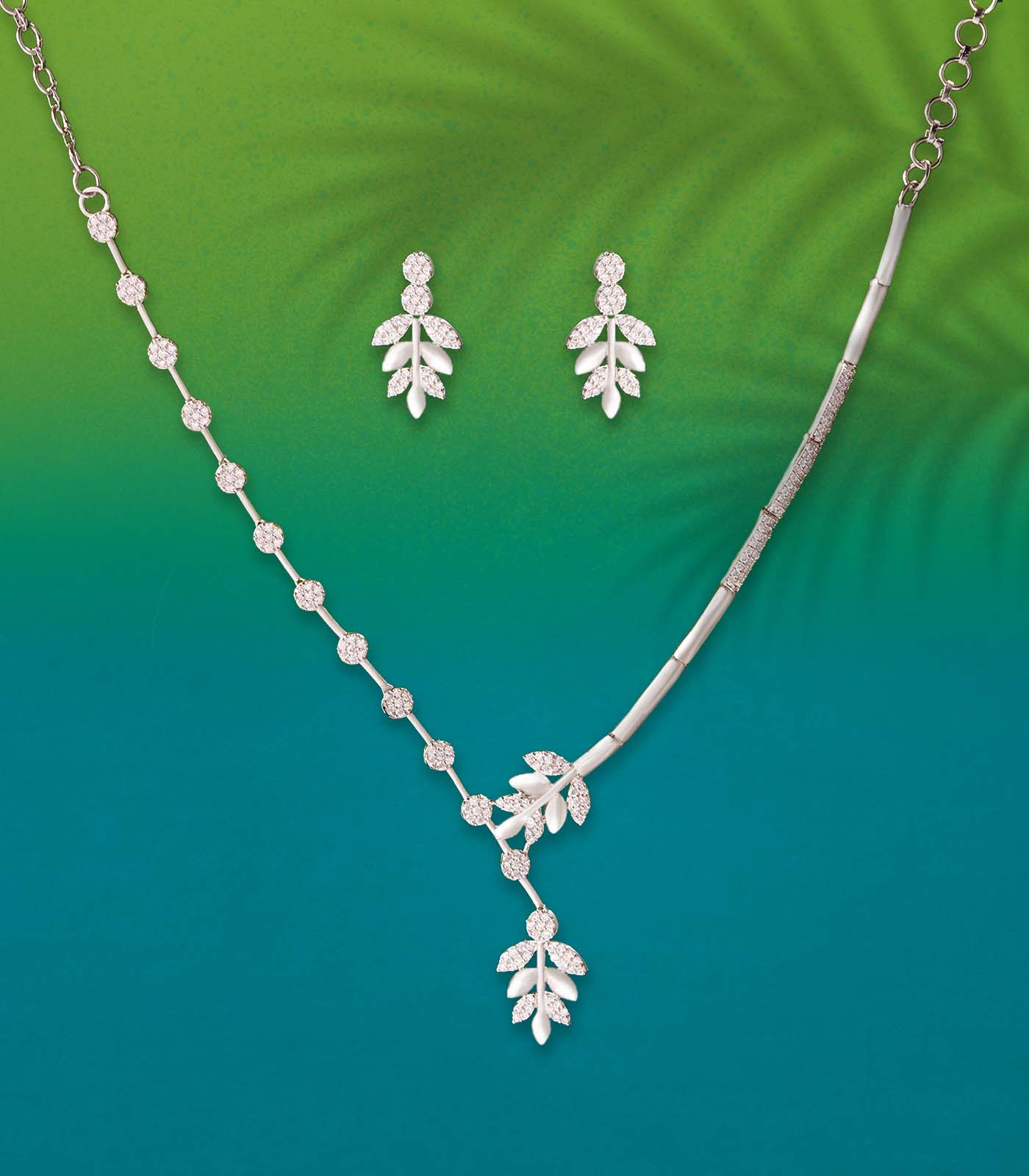 Dew & Vine Necklace Set (Silver)