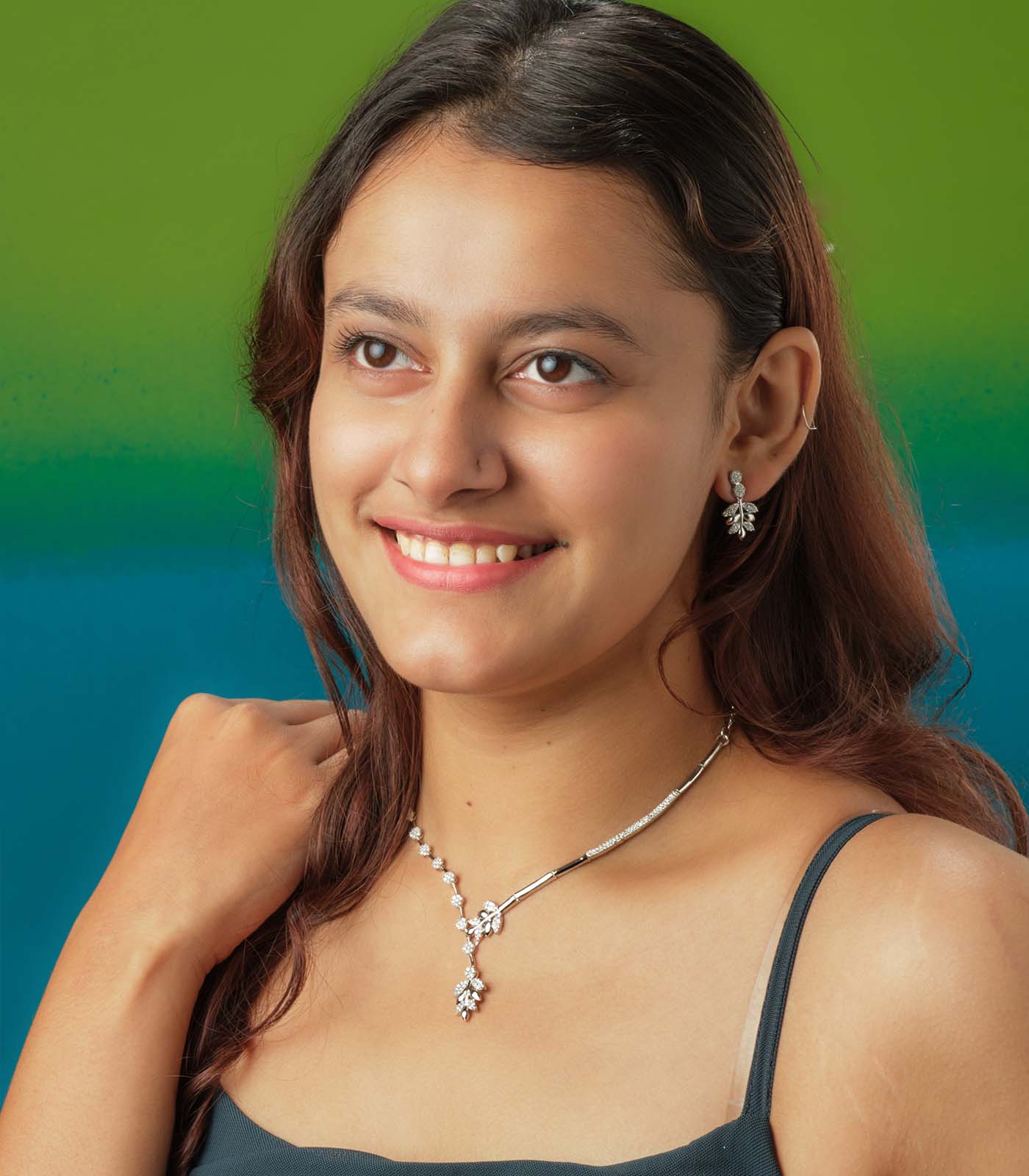 Dew & Vine Necklace Set (Silver)