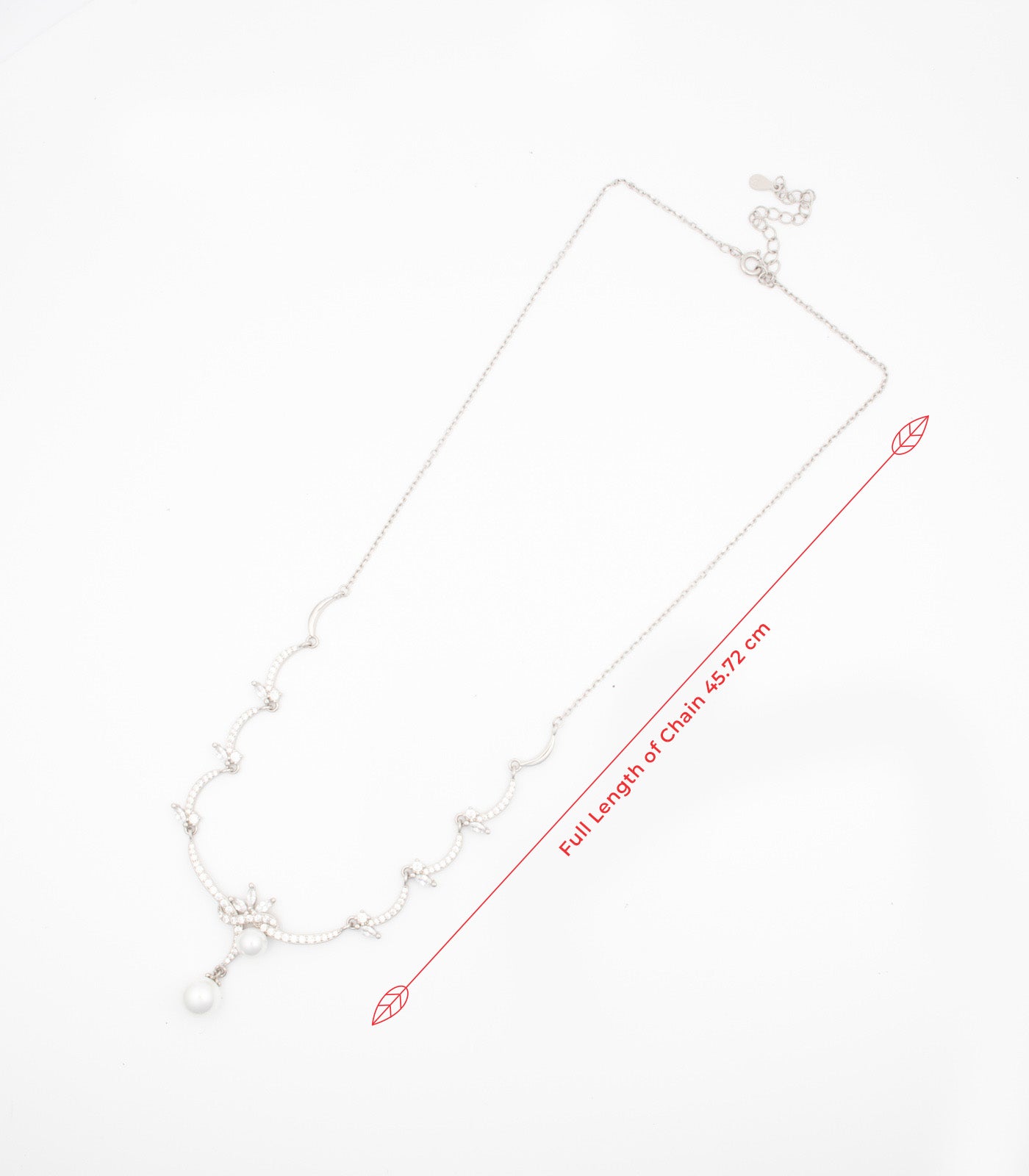 Garland Of Leaves Necklace Set (Silver)