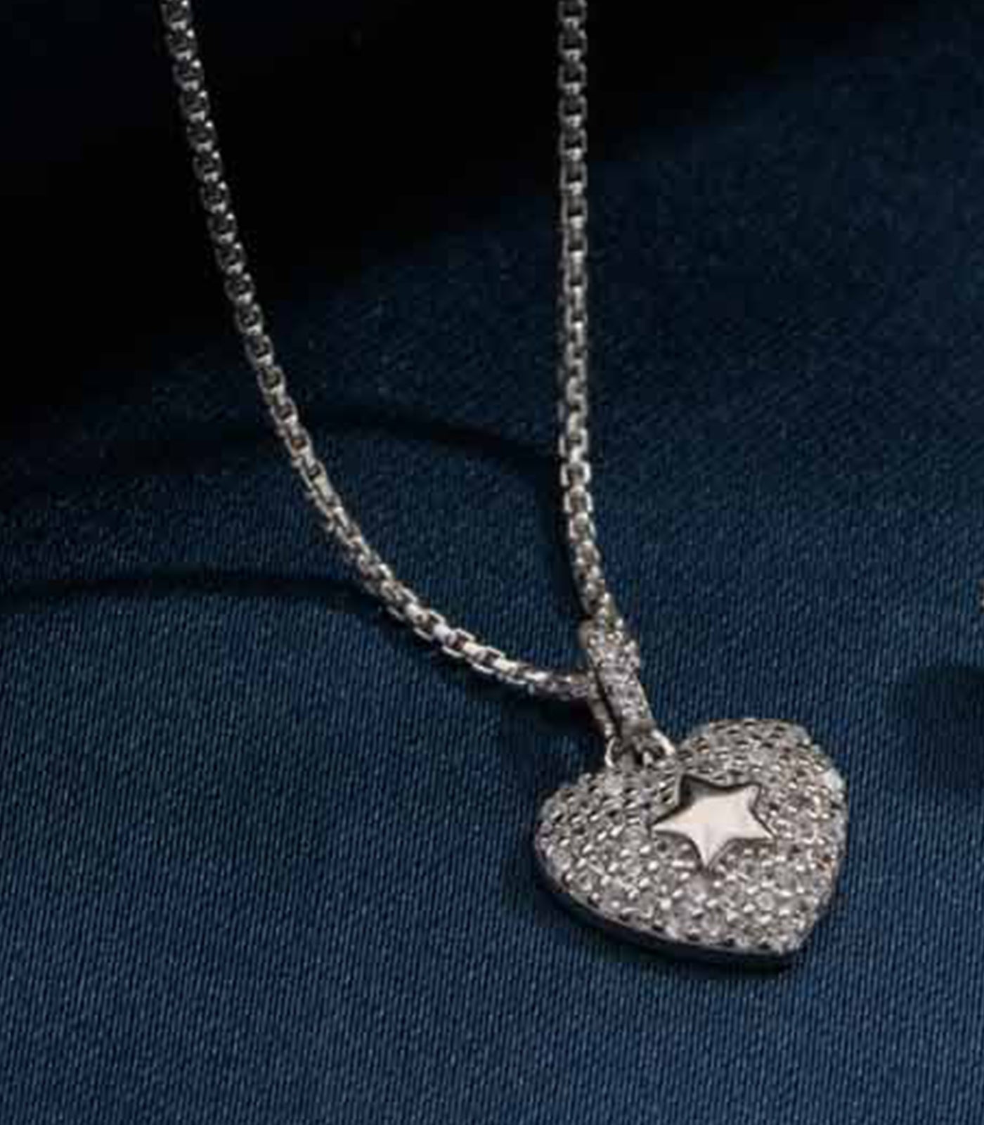 Estrella Heart Necklace Set (Silver)