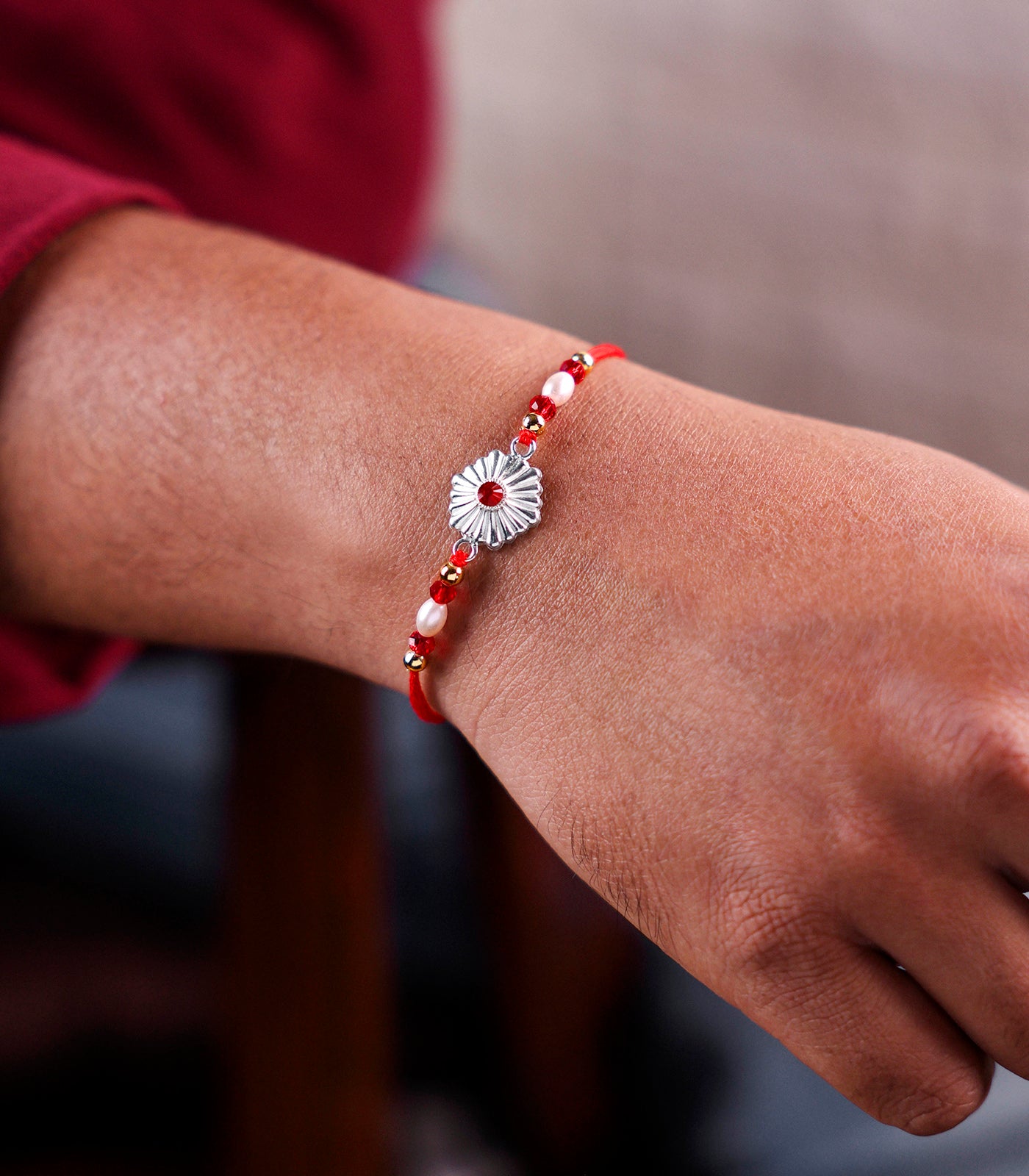 Silver Ethnic Rakhi