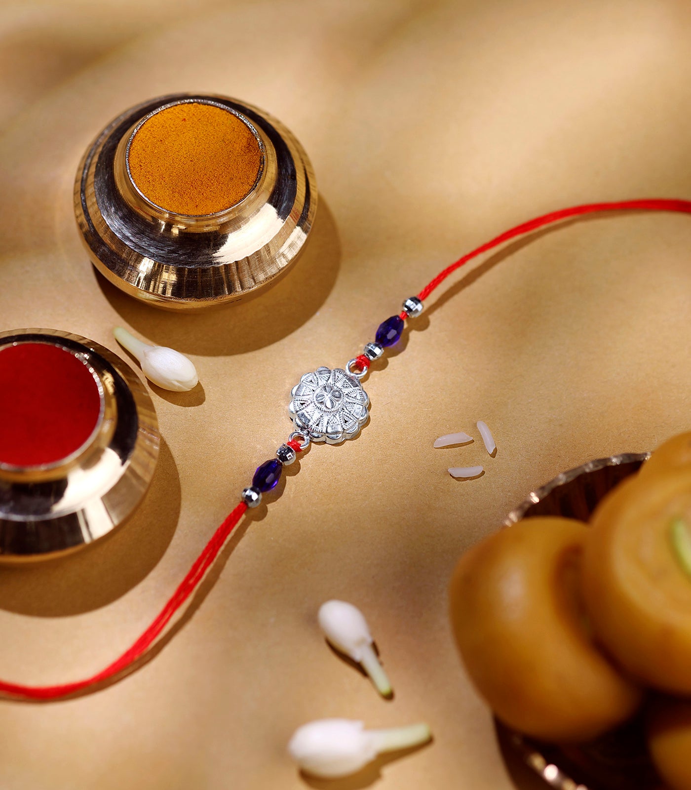 Silver Aesthetic Rakhi