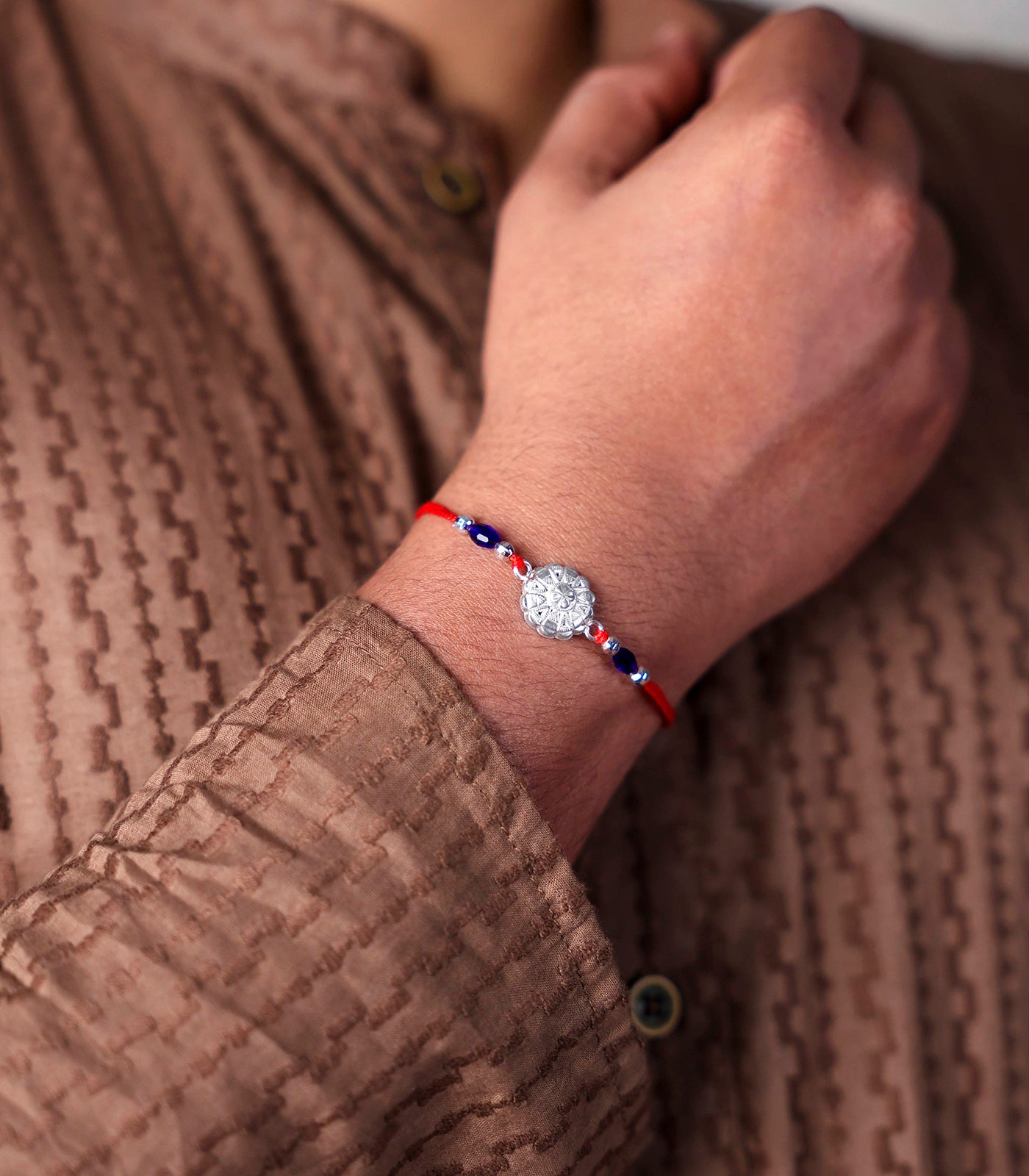 Silver Aesthetic Rakhi