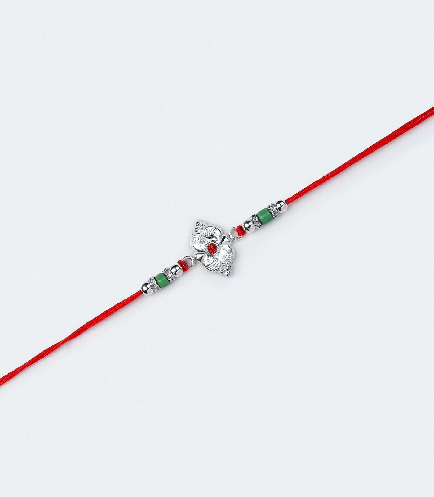 Silver Red Stone Angelic Rakhi