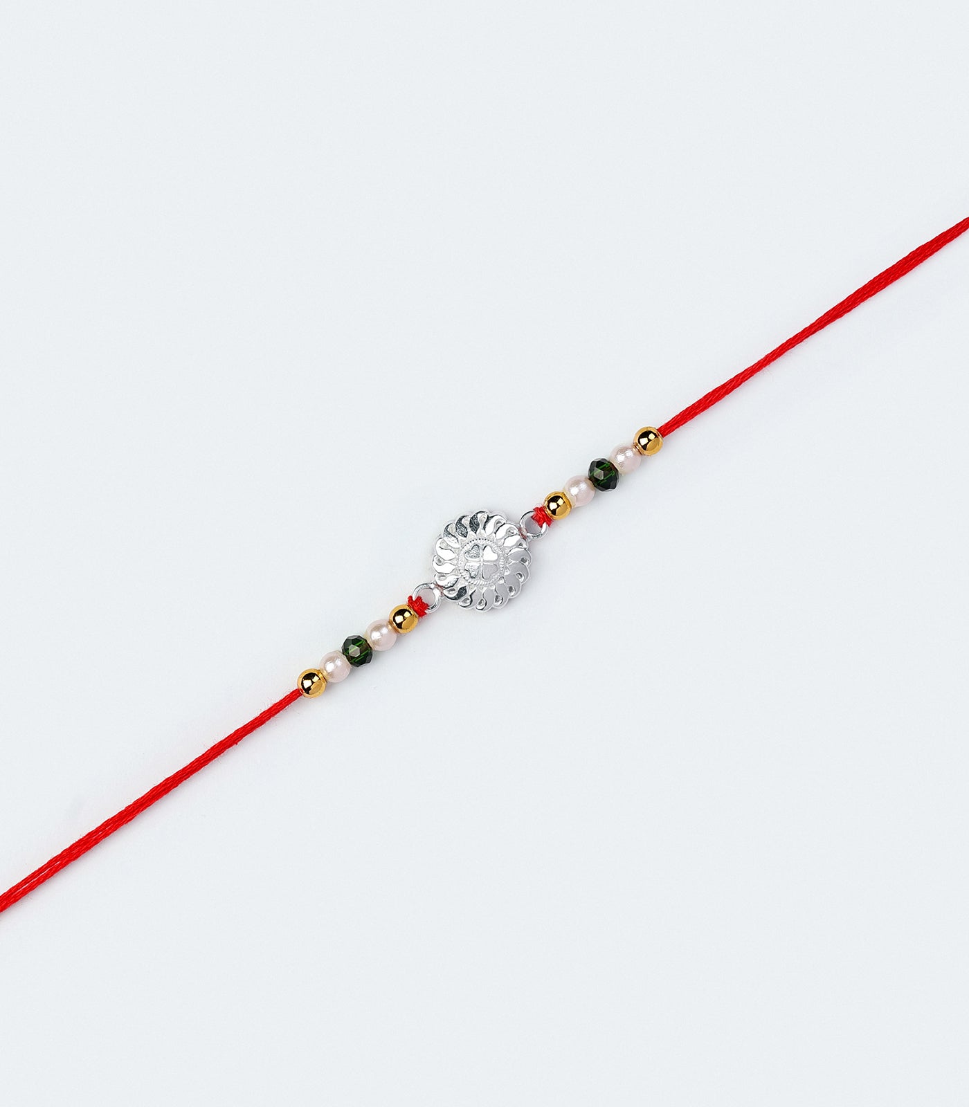 Silver Floral Elegance Rakhi