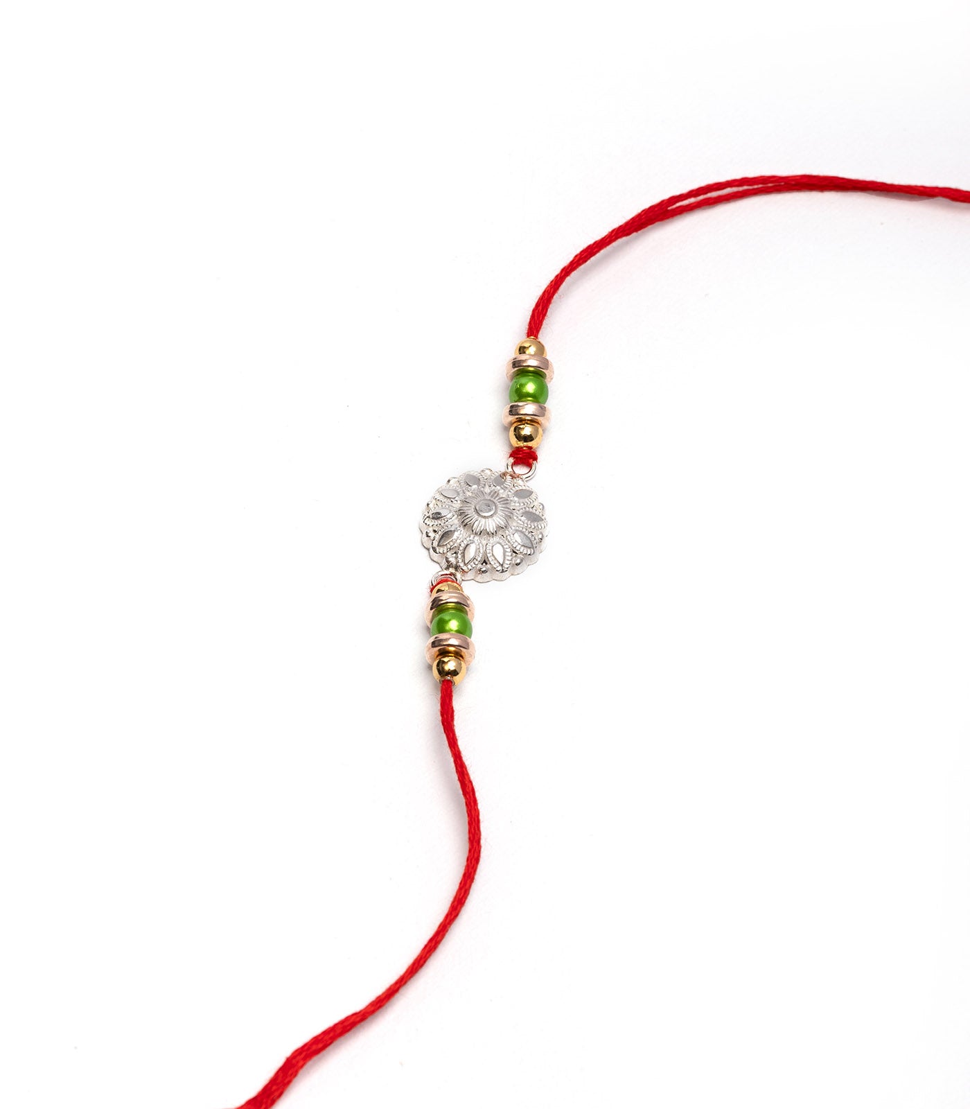 Silver Petal Motif Rakhi