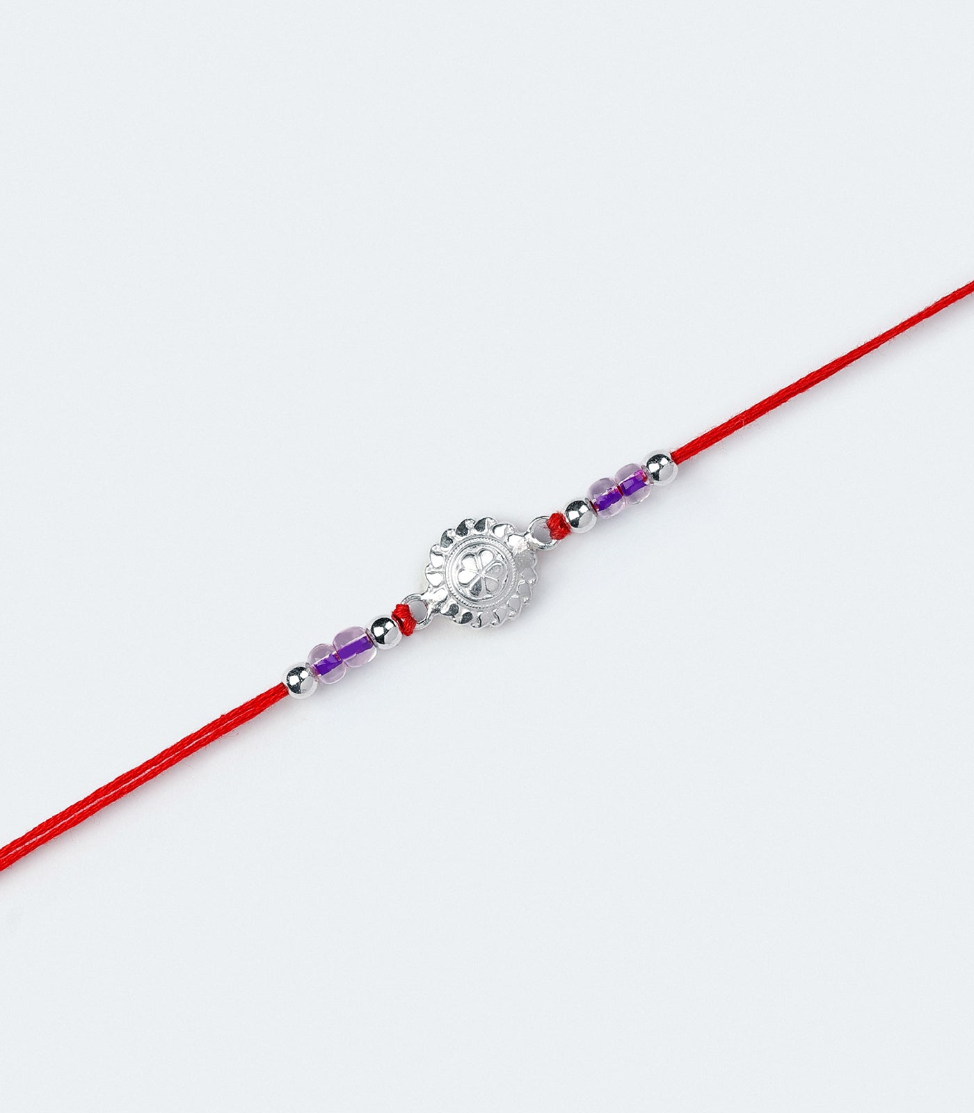 Silver Floral Elegance Rakhi