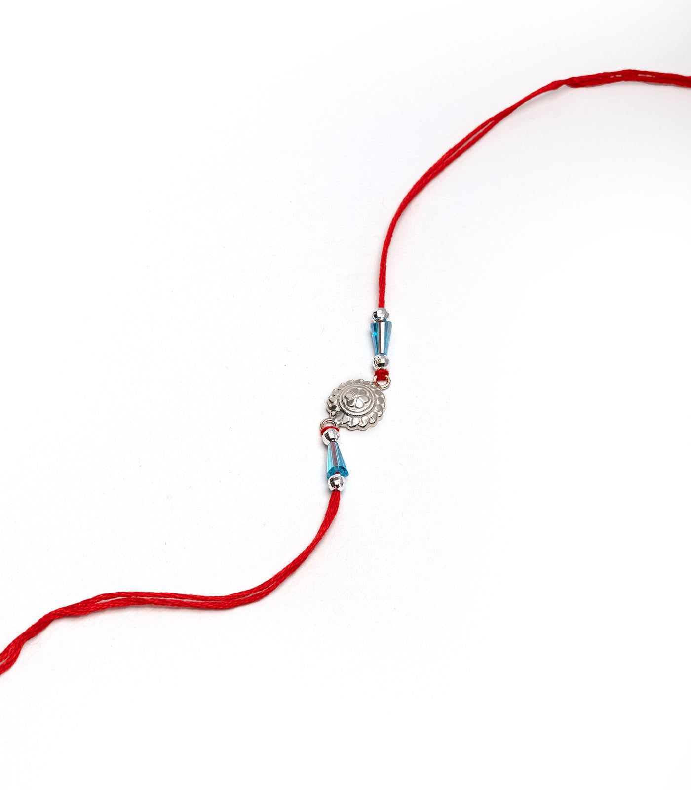 Silver Floral Elegance Rakhi