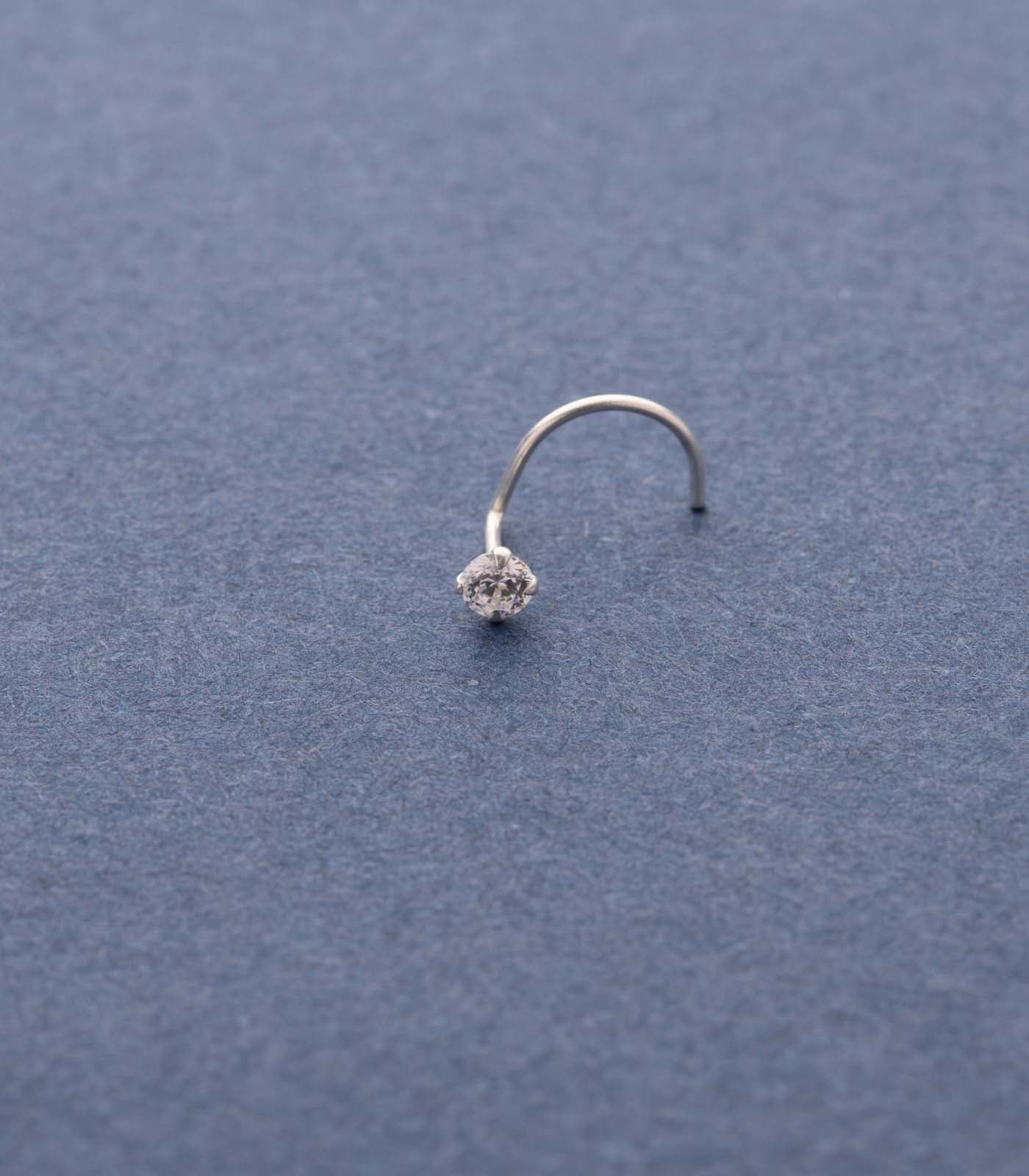 Silver Single Stud Nose Pin