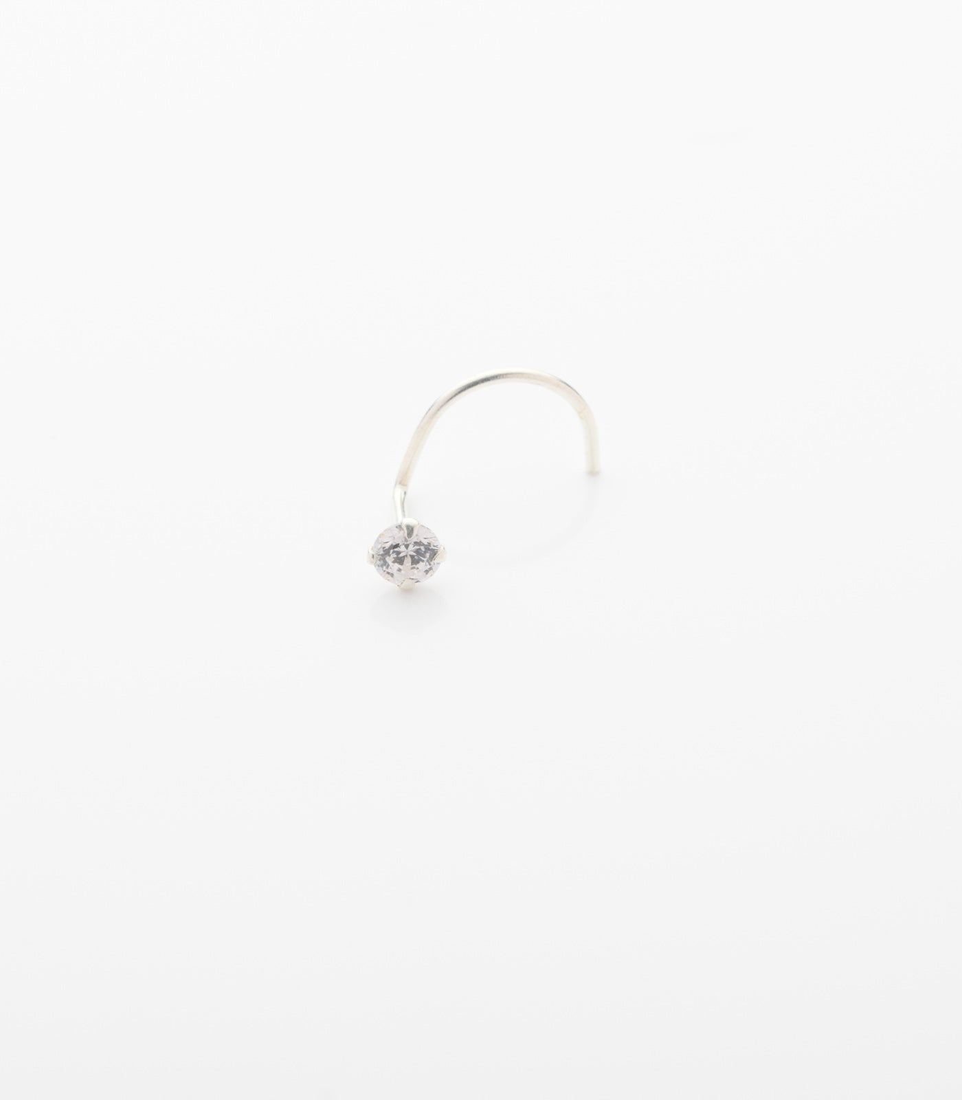 Silver Single Stud Nose Pin