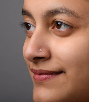 Silver Single Stud Nose Pin