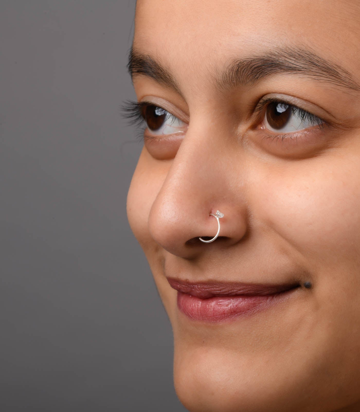 Silver Square Stud Nose Ring