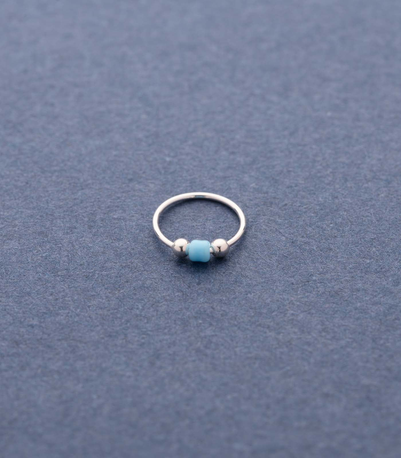 Silver Firozi Nose Ring