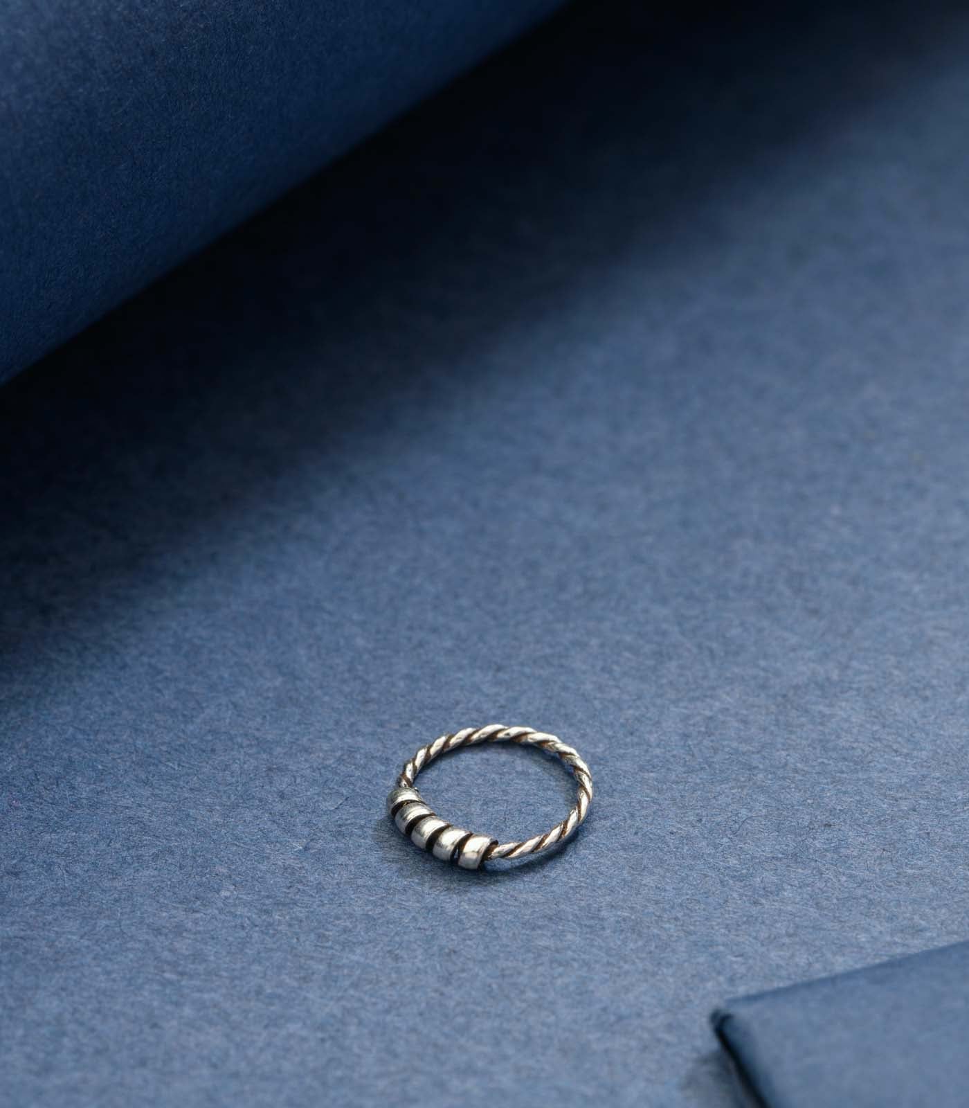 Silver Spiral Antique Nose Ring