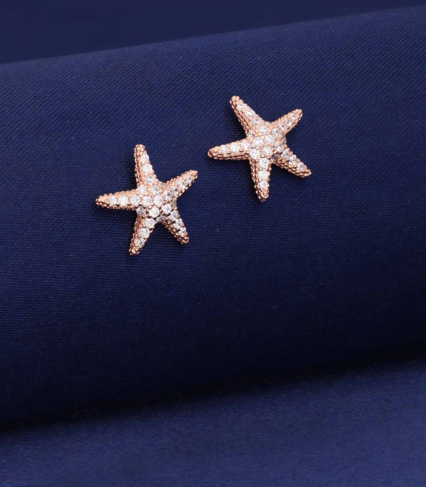 Simple star earrings(Silver)