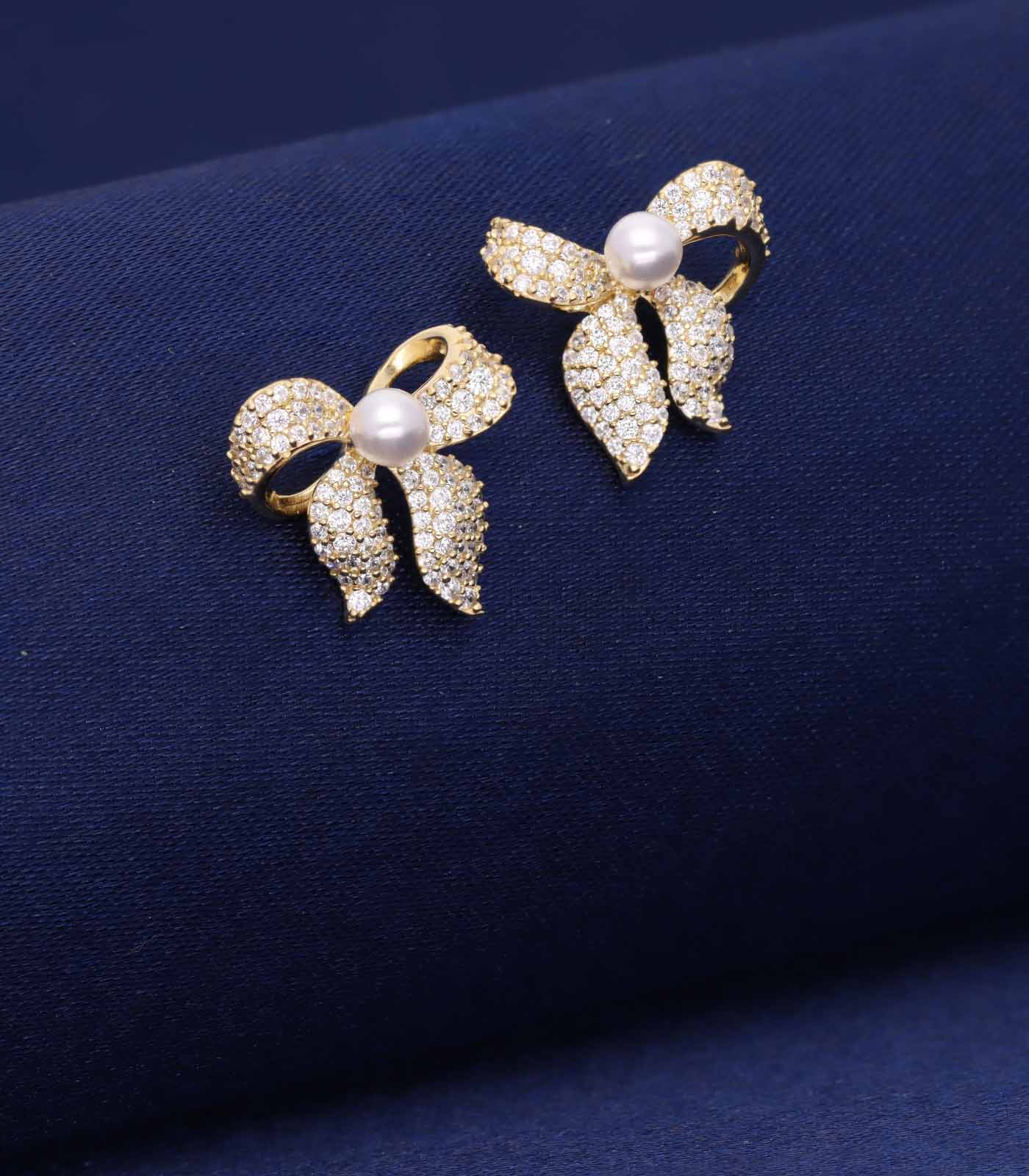 Abstract petal earrings(Silver)