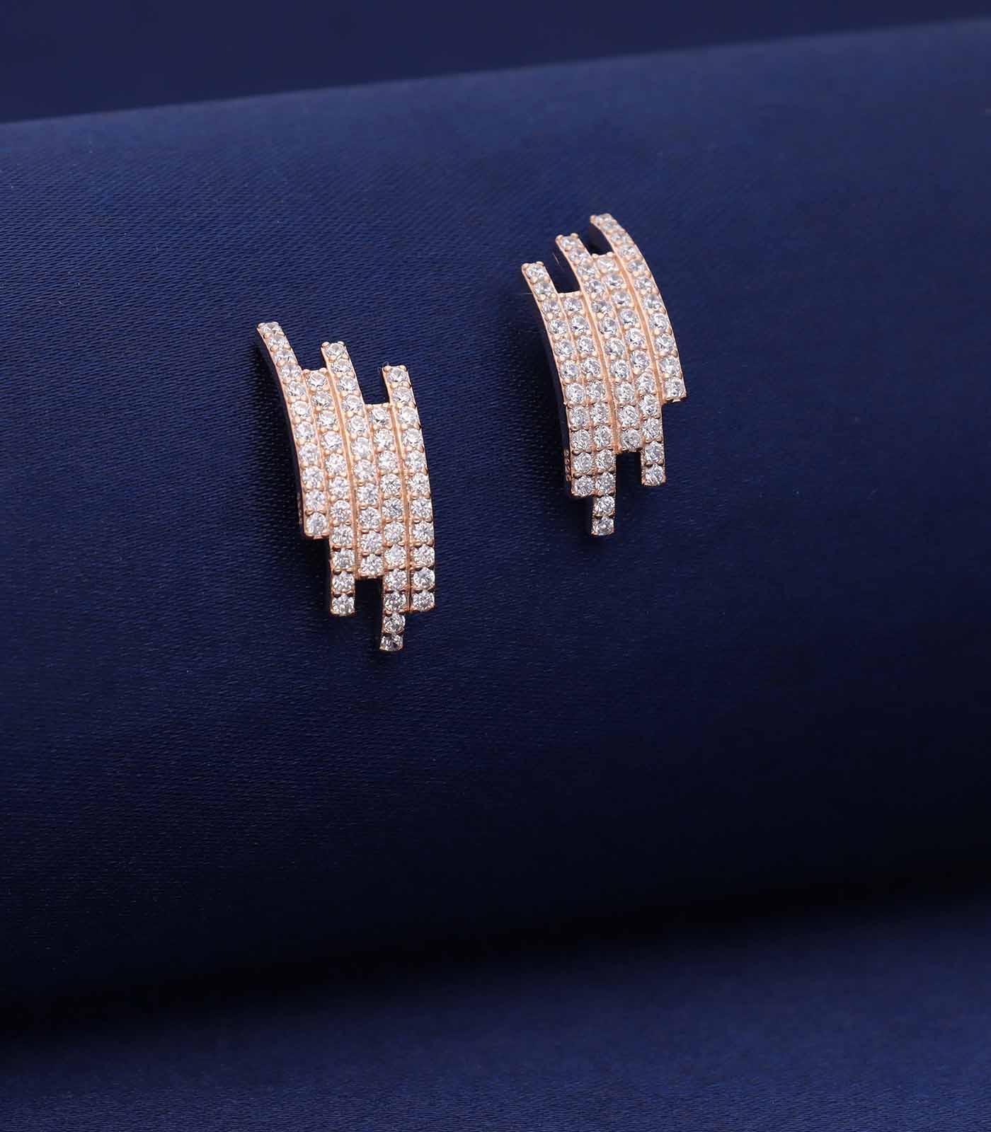 Simple strokes earrings(Silver)