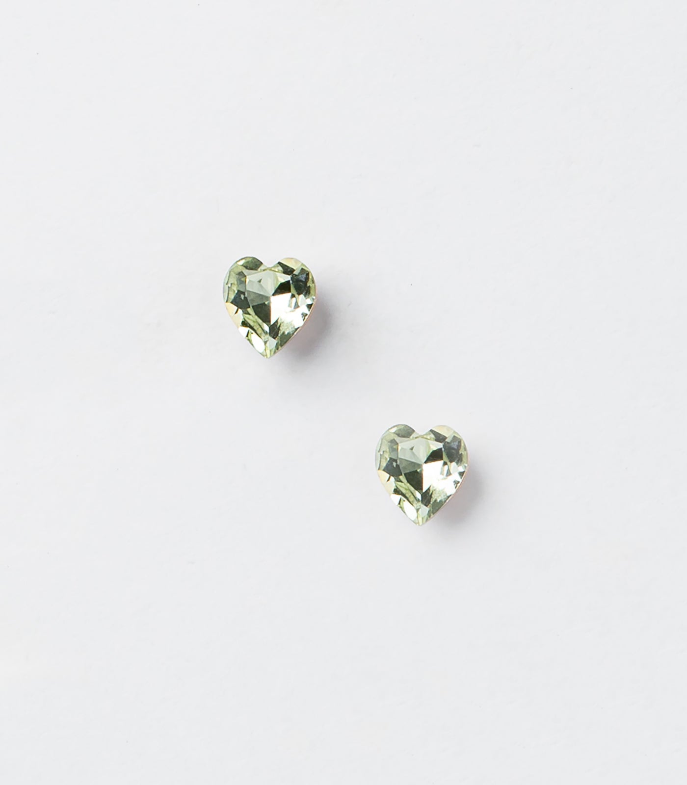 Rose Gold Colored Green Crystal Tops (Silver)