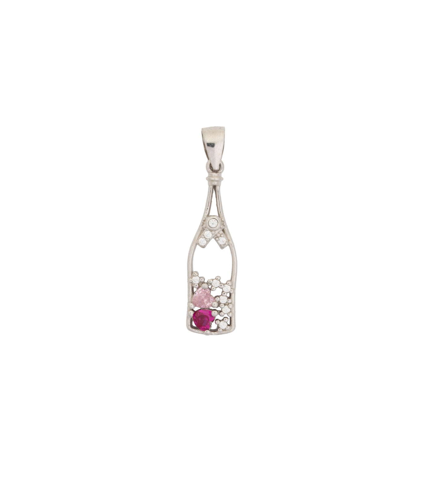 Wine Bottle Necklace Set (Silver)