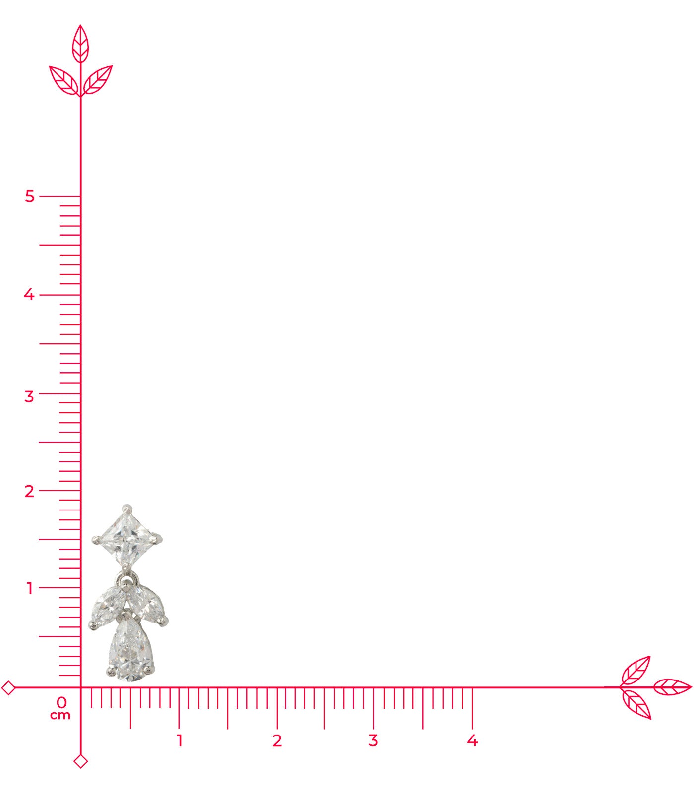 Premium Zircon Diamond And Petal Shaped Tops