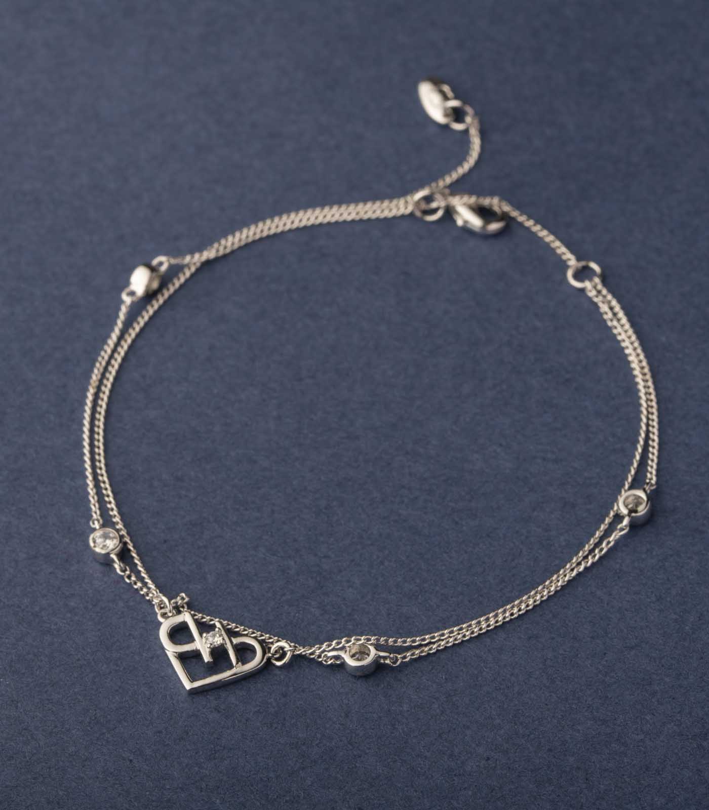 Fancy Heart Lock Bracelet (Brass)