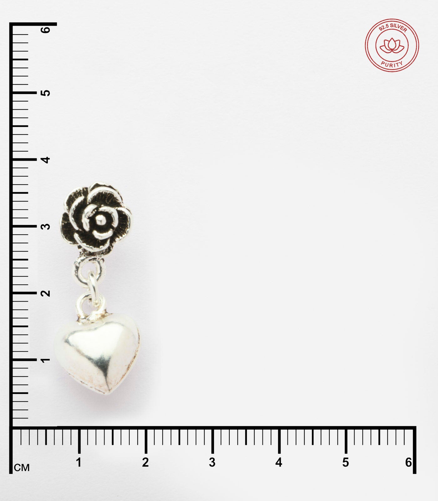 Fancy Silver Hearts And Roses Tops (Silver)