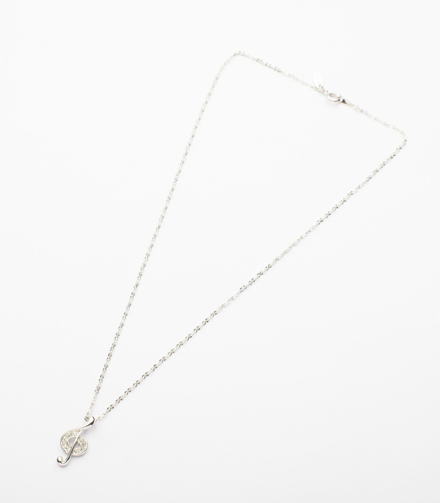 Fancy Silver Pendant Of Musical Notes Necklace (Brass)