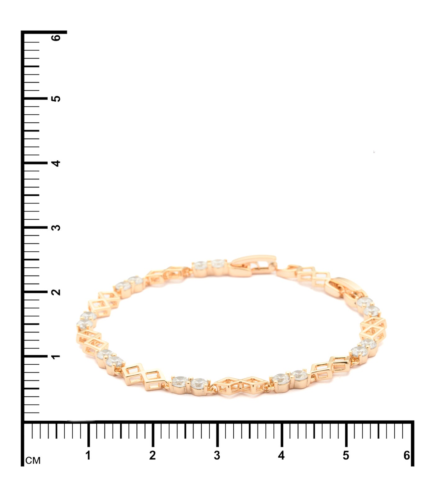 Finely Detailed Squares Of Gems Bracelet (Brass)