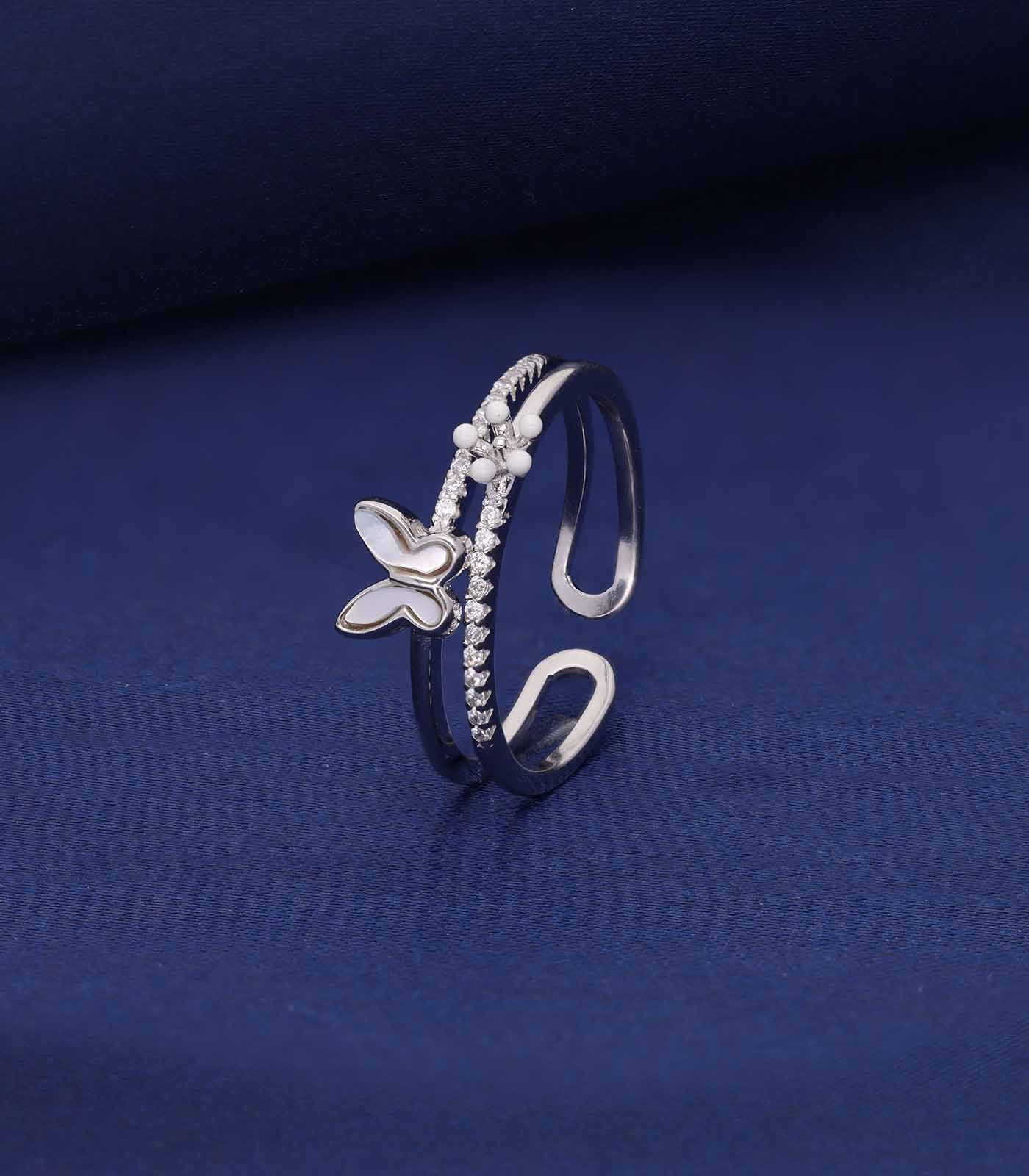 Floral fly ring(Silver)