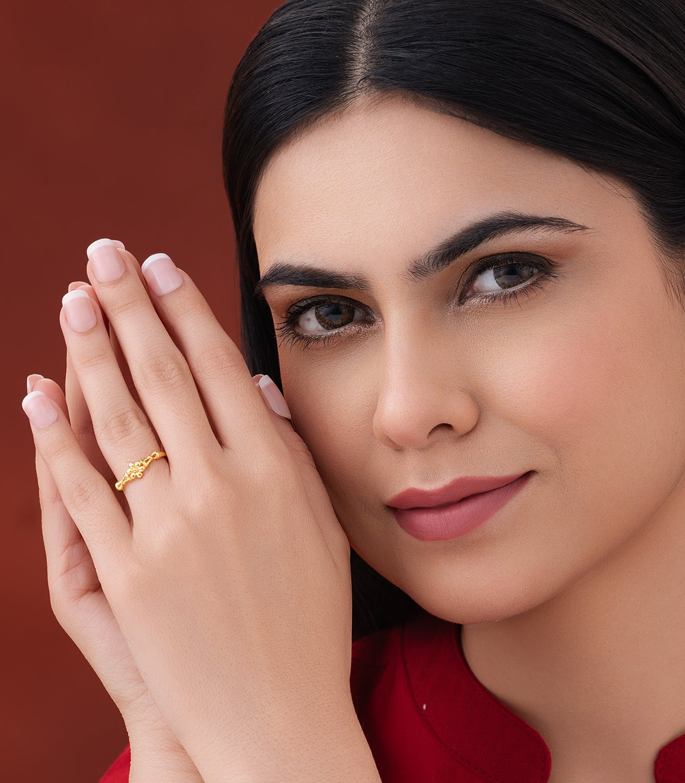 Floral Feel Gold Finger Ring
