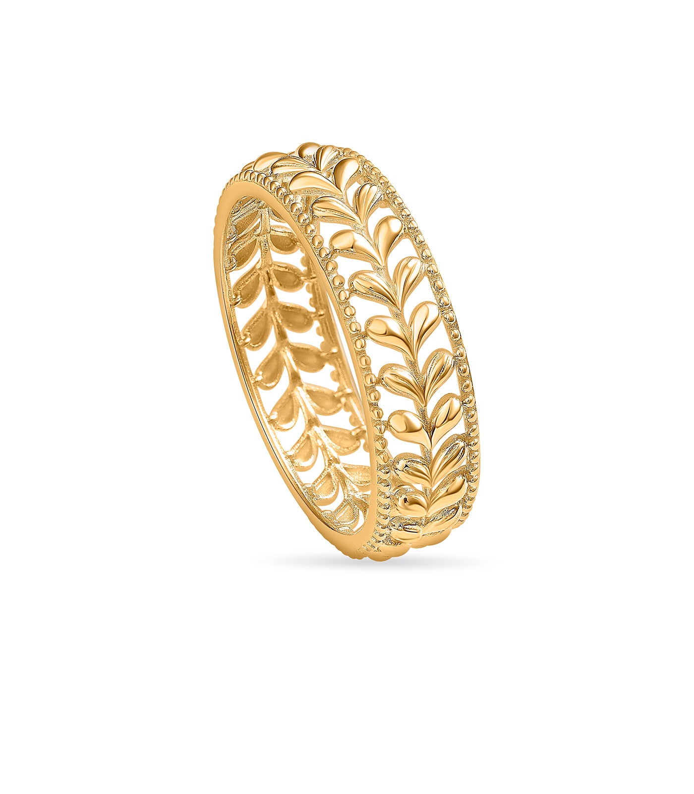 Leafy Foliage Gold Finger Ring
