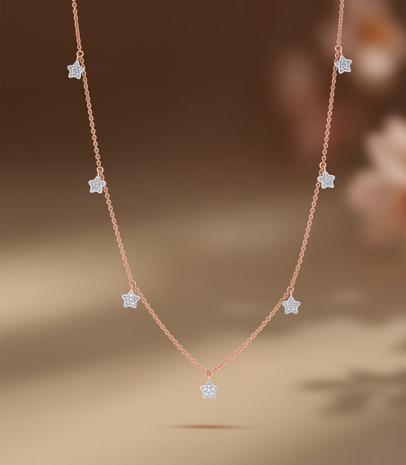 Diamond Stream Of Stars Necklace