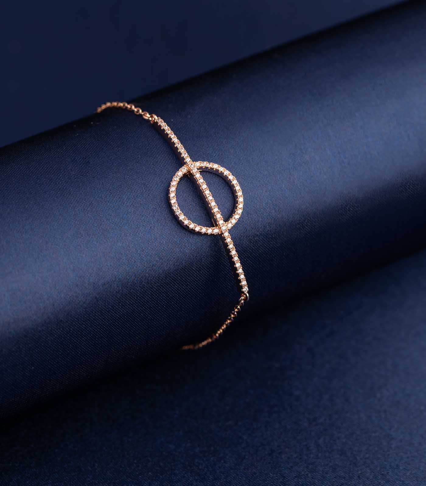 Geometric Elegance - Golden Color Bracelet (Brass)