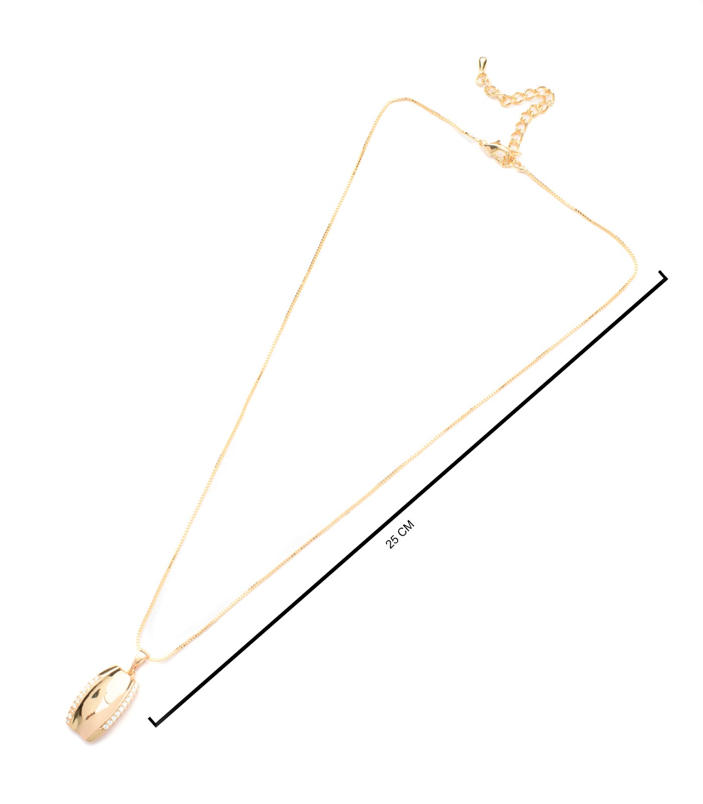 Golden Barrels Of Shiny Stones Necklace (Brass)