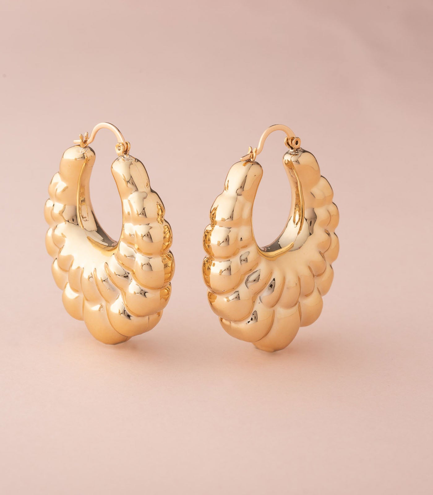 Golden Bubble Hoops Earrings (Brass)