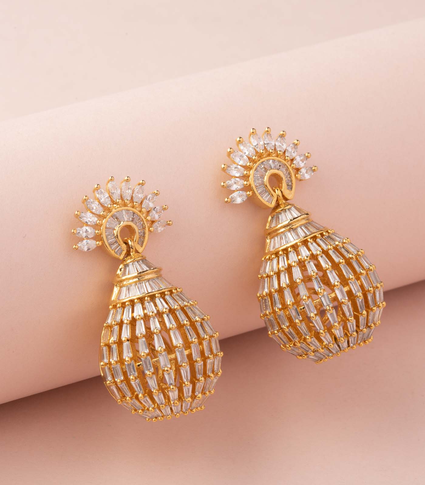 Golden Cage Earrings (Brass)