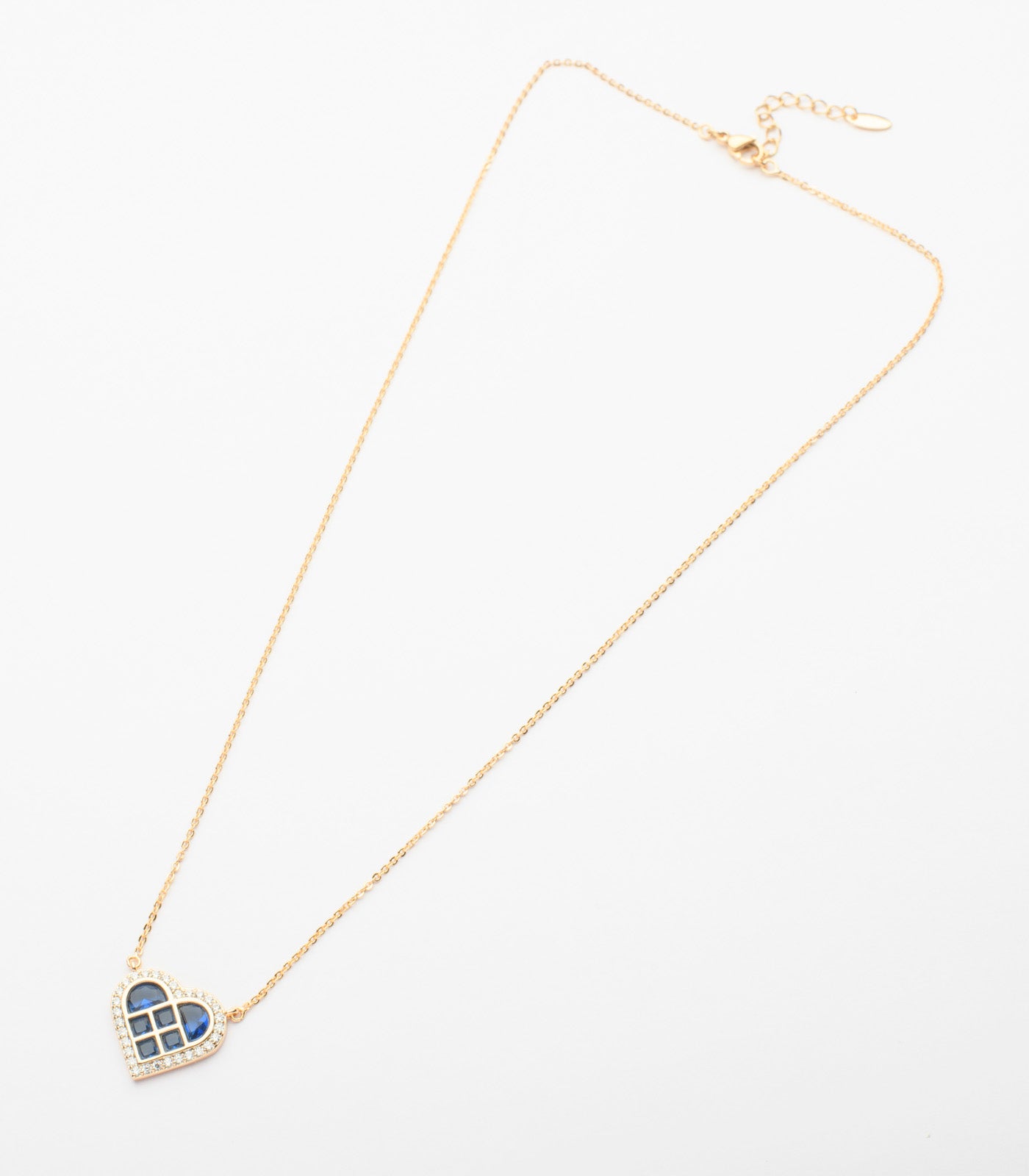 Golden Cage Of The Rare Blue Stone Necklace (Brass)