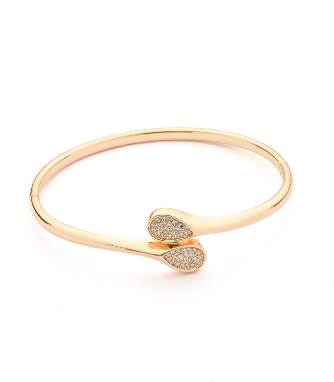 Golden Sleek Bars Holding Tiny Stones Bracelet (Brass)